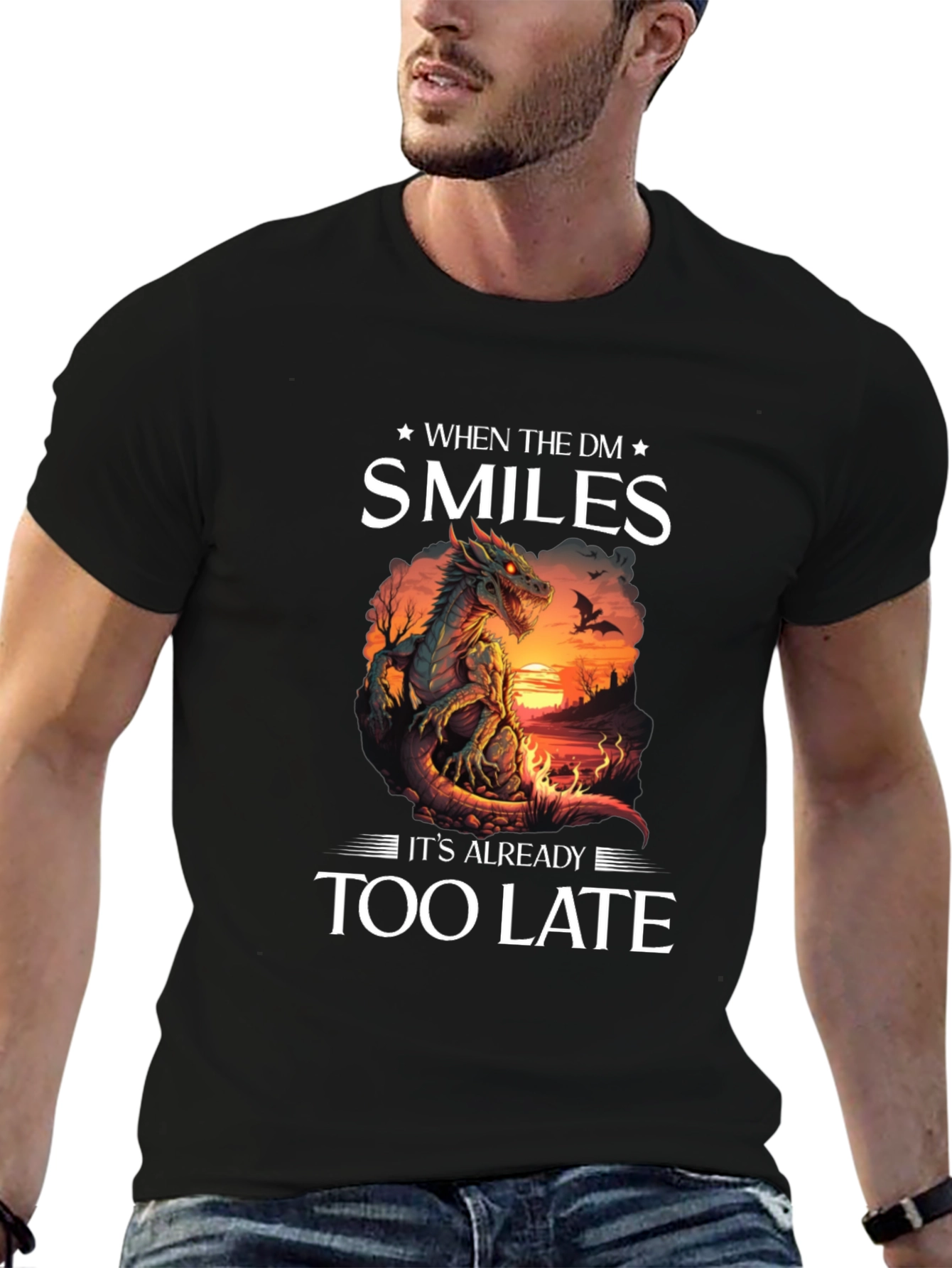 When the DM Smiles T-Shirt Dragon Graphic