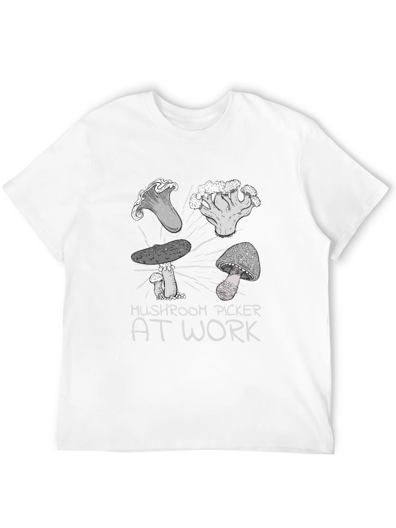 Mushroom Picker At Work Graphic Tee
