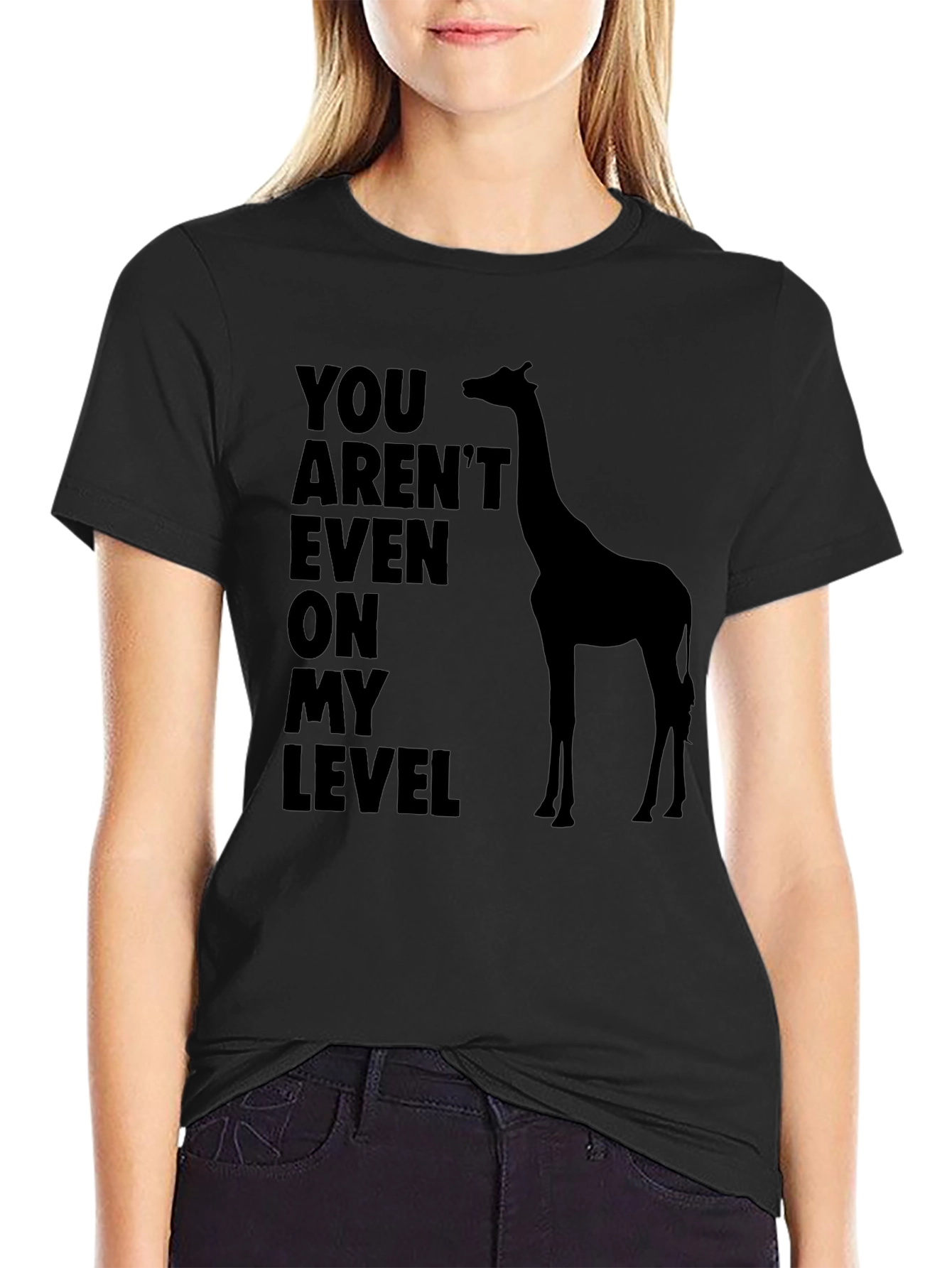 Giraffe Level T-Shirt - Mens Funny Graphic Tee