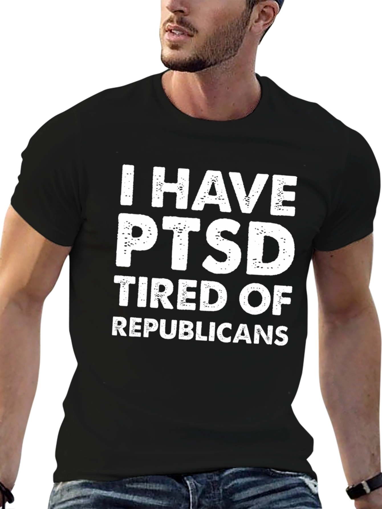 I Have PTSD Tired Of Republicans Black T-Shirt