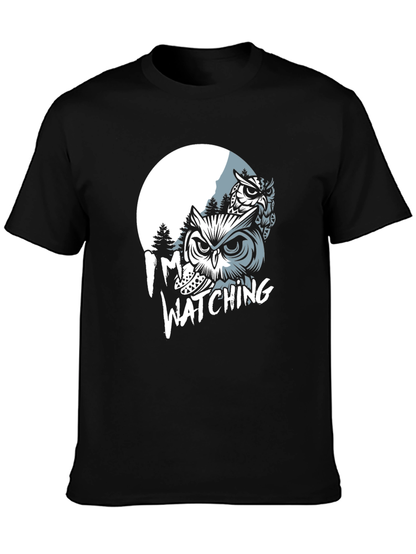 Owl Watching Graphic Print T-Shirt