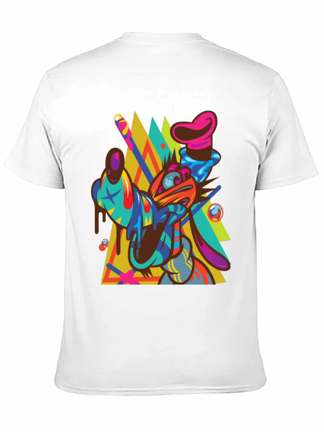 Abstract Goofy Graphic Print Black T-Shirt