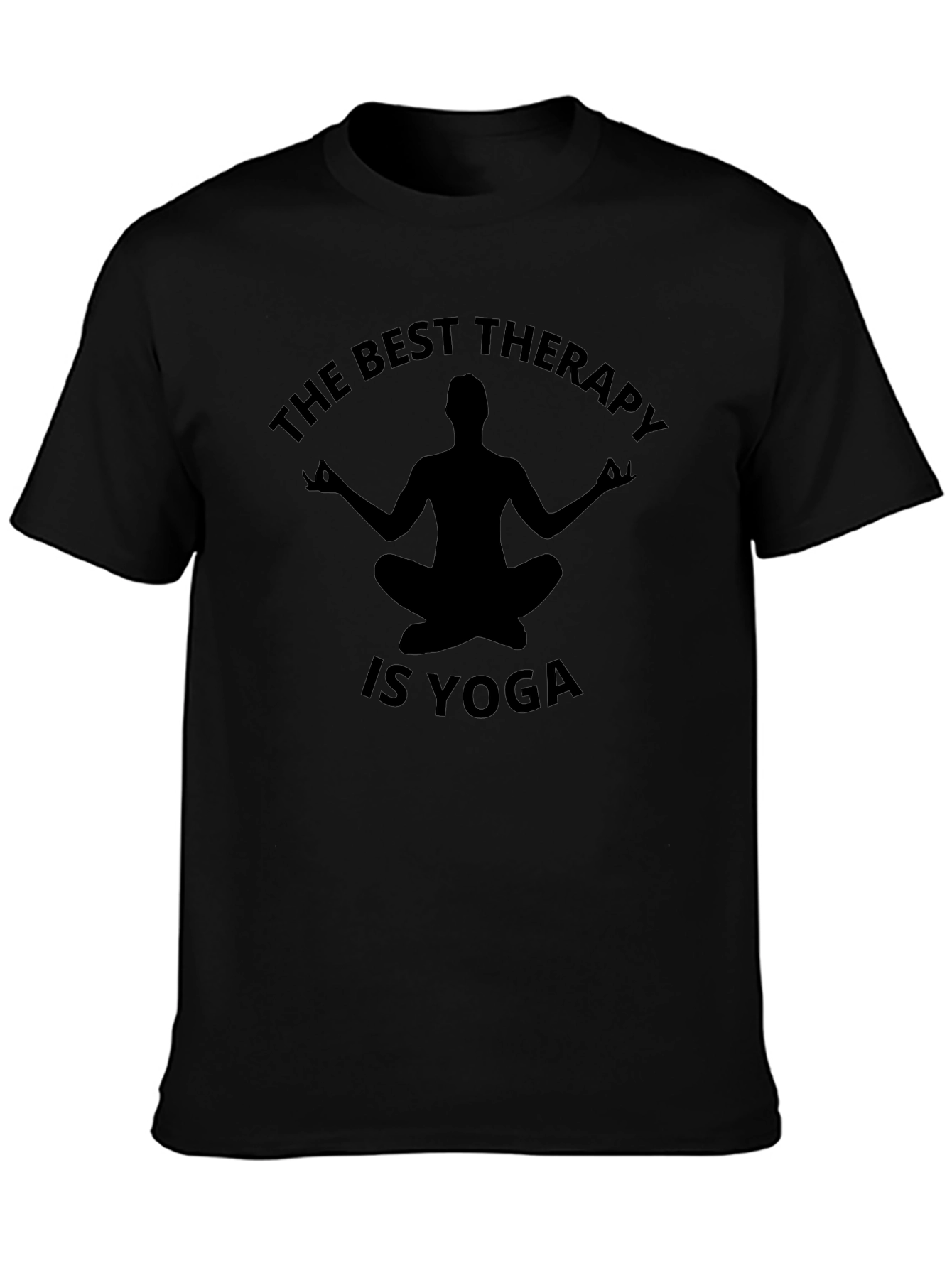 The Best Therapy Is Yoga Mens T-Shirt Black