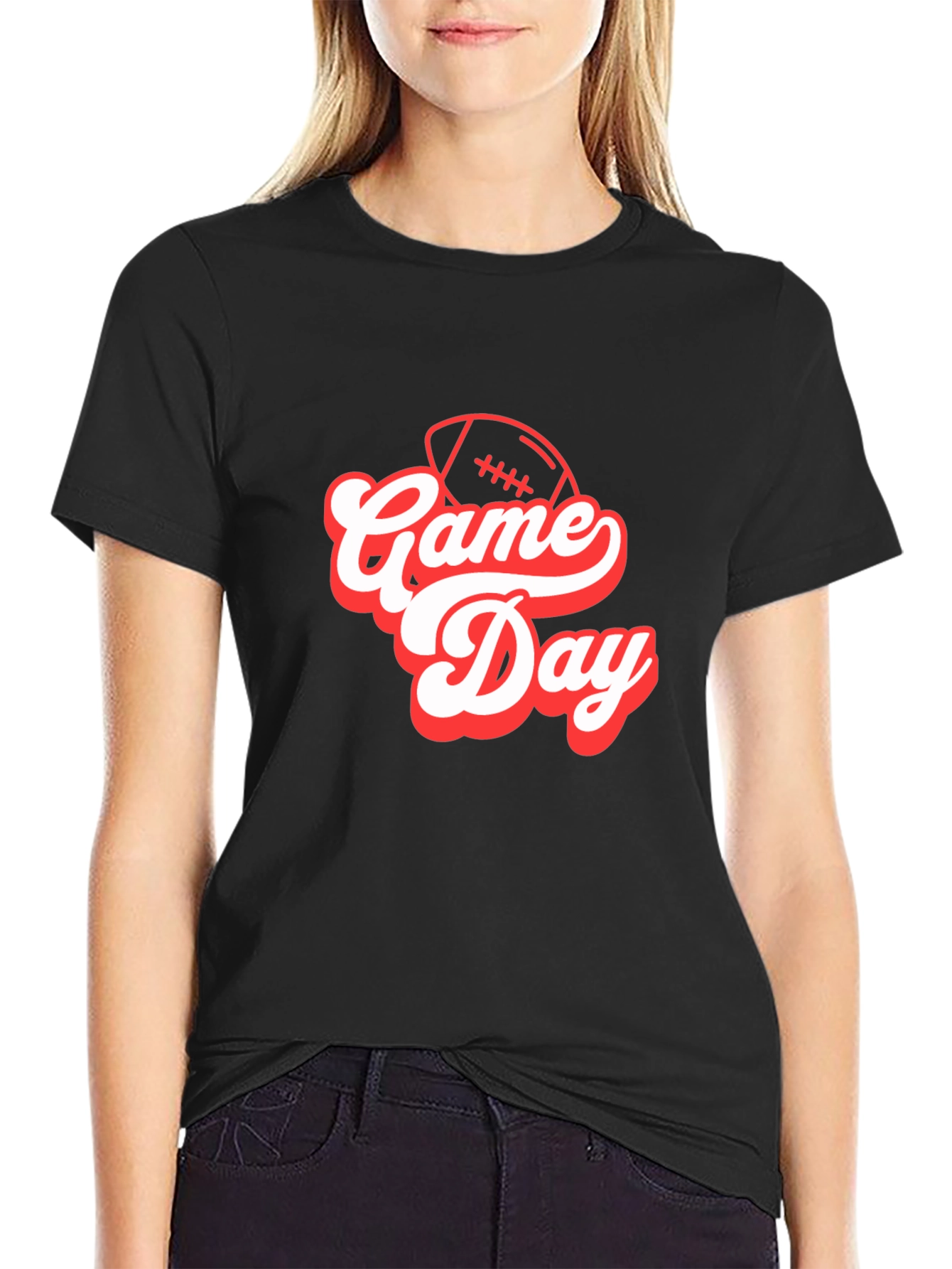 Game Day Football T-Shirt - Black