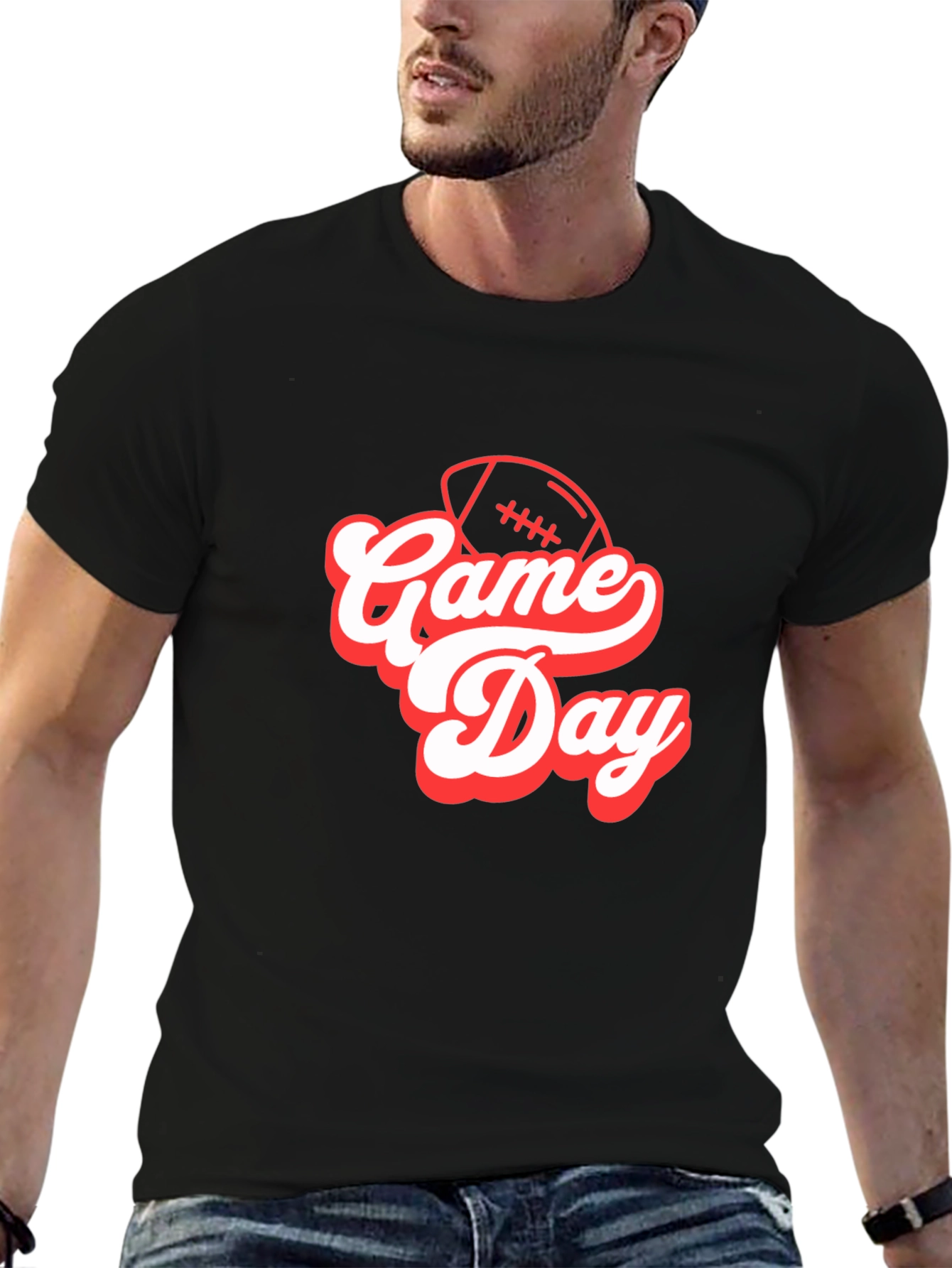 Game Day Football T-Shirt - Black