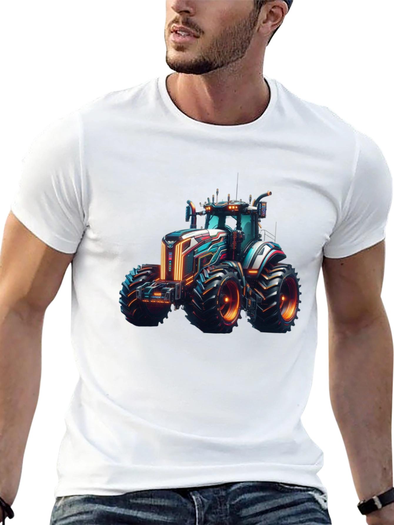 Futuristic Tractor Graphic Tee