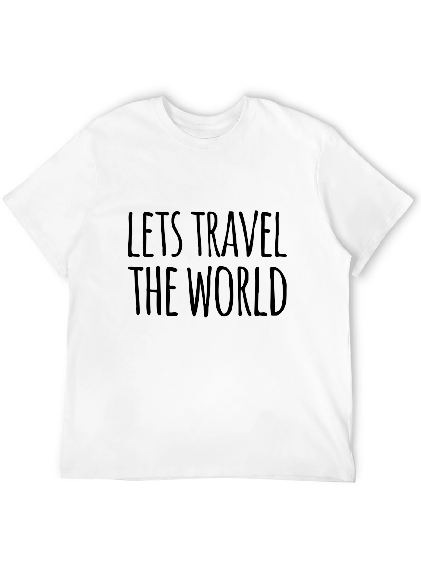 Lets Travel the World Black Graphic T-Shirt