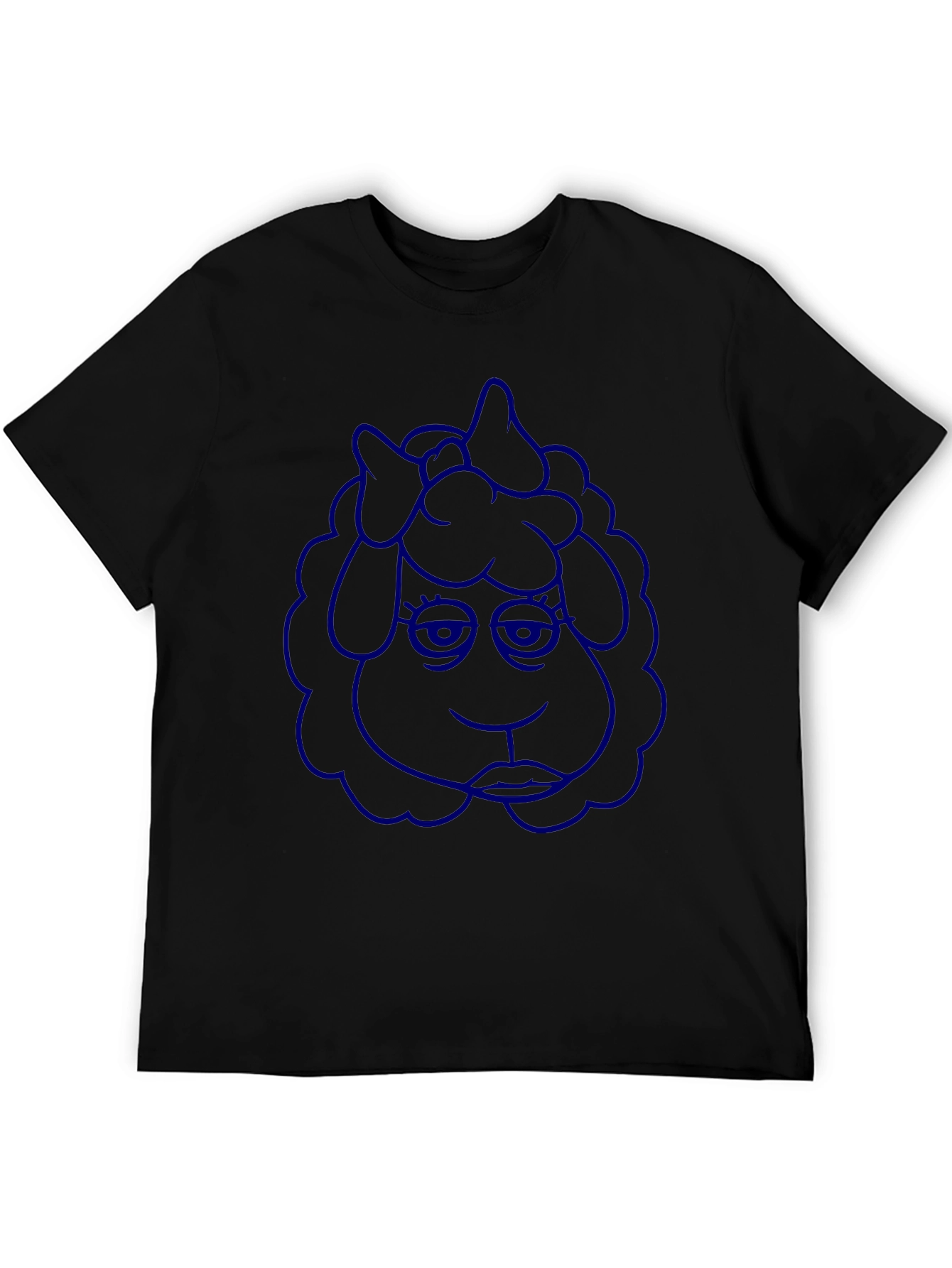 Blue Cartoon Sheep Graphic Tee