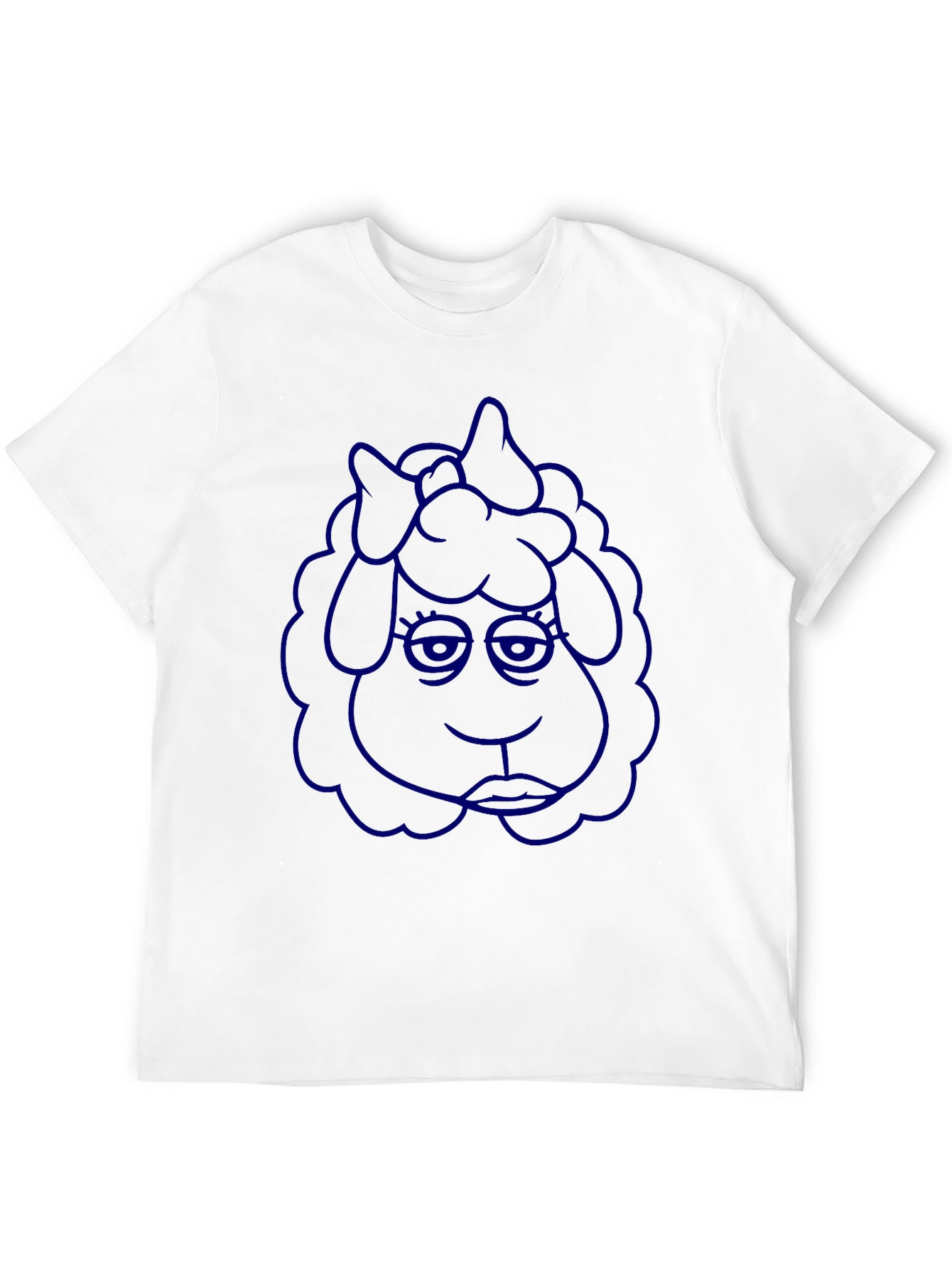Blue Cartoon Sheep Graphic Tee