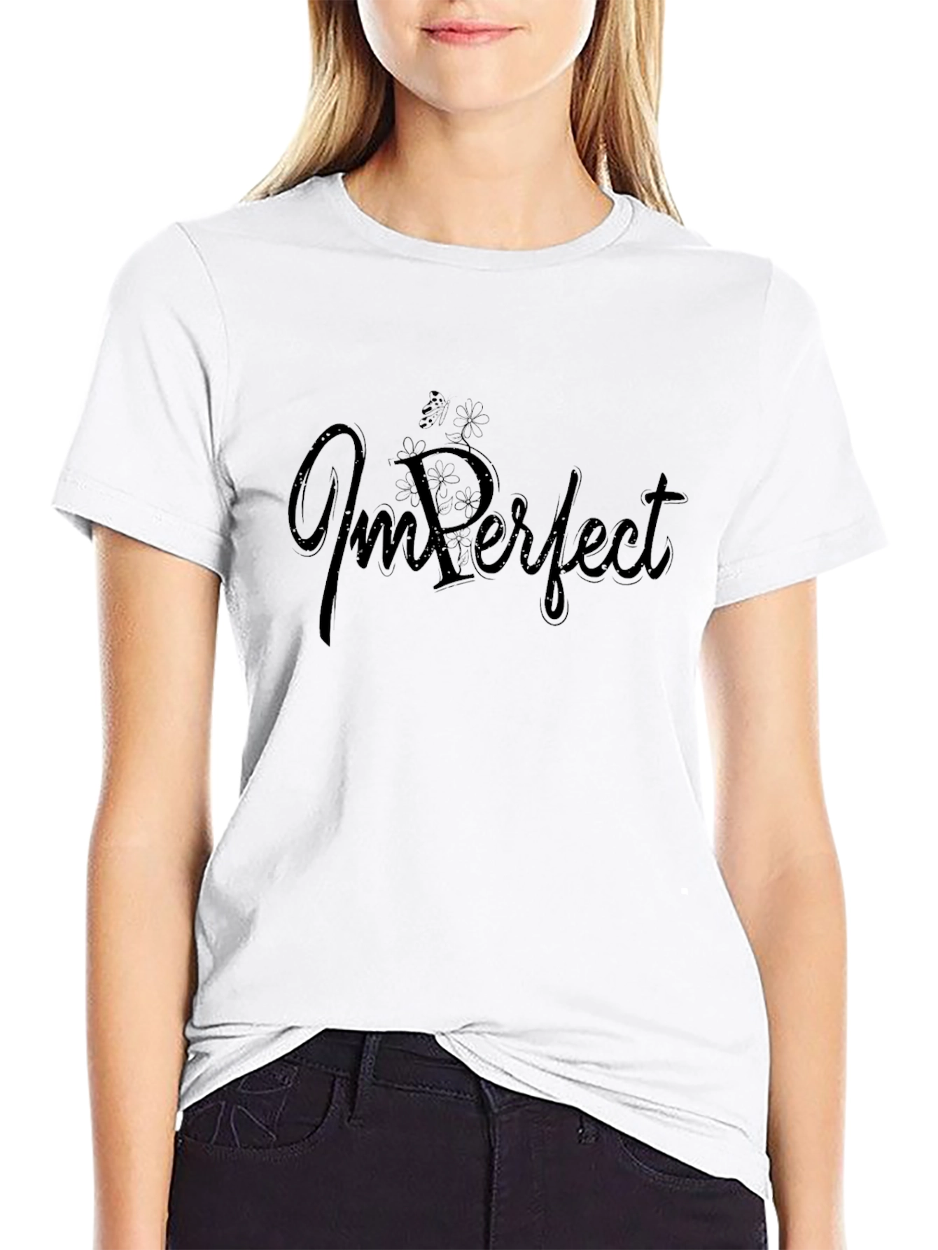 ImPerfect Black Graphic T-Shirt