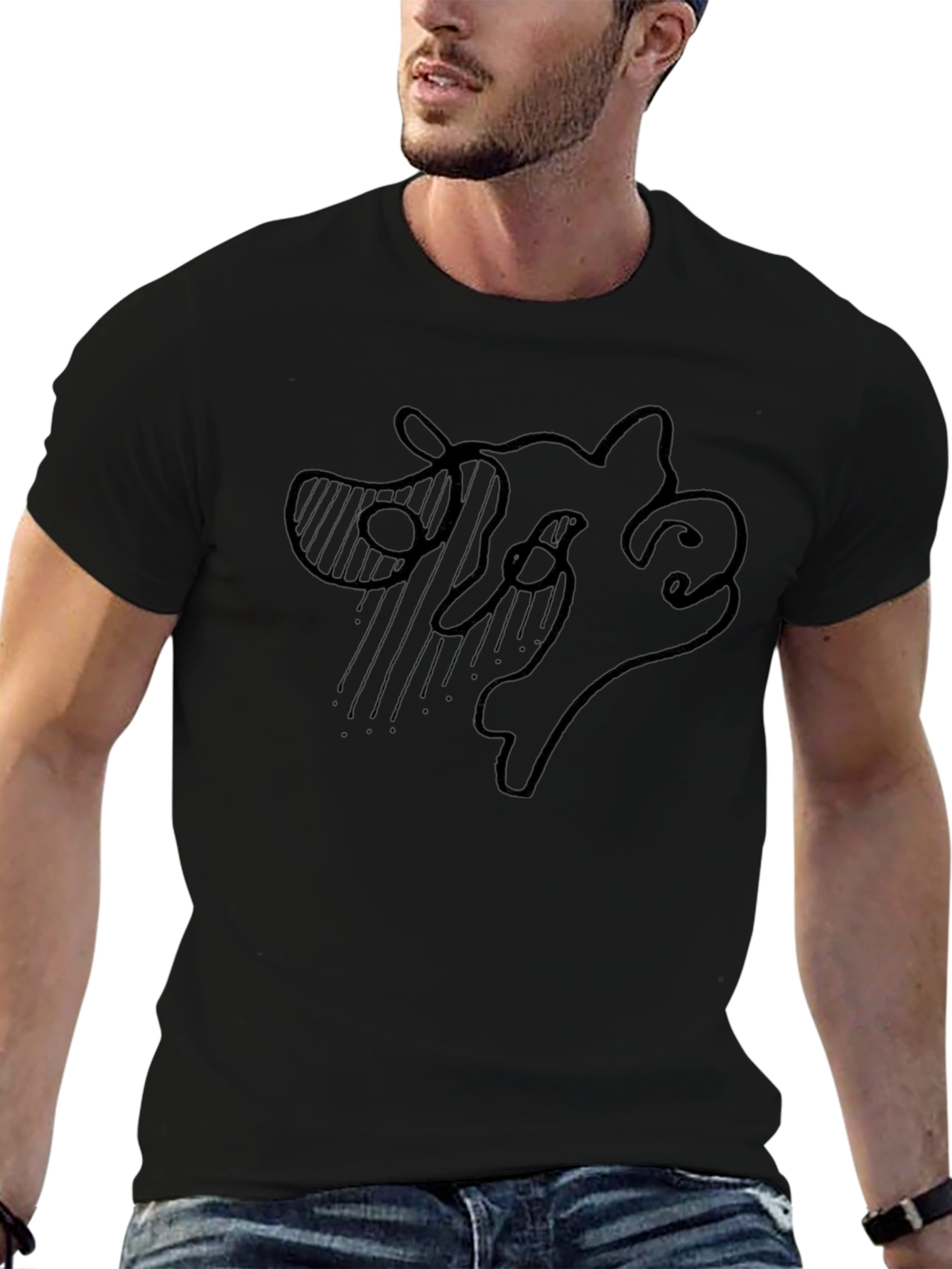 Abstract Line Art Graphic Tee - Modern Casual Style