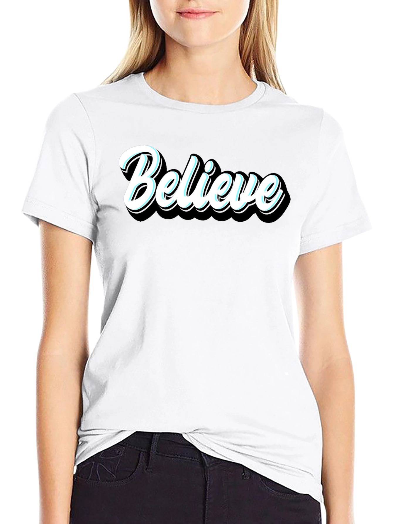 Believe Black Graphic T-Shirt