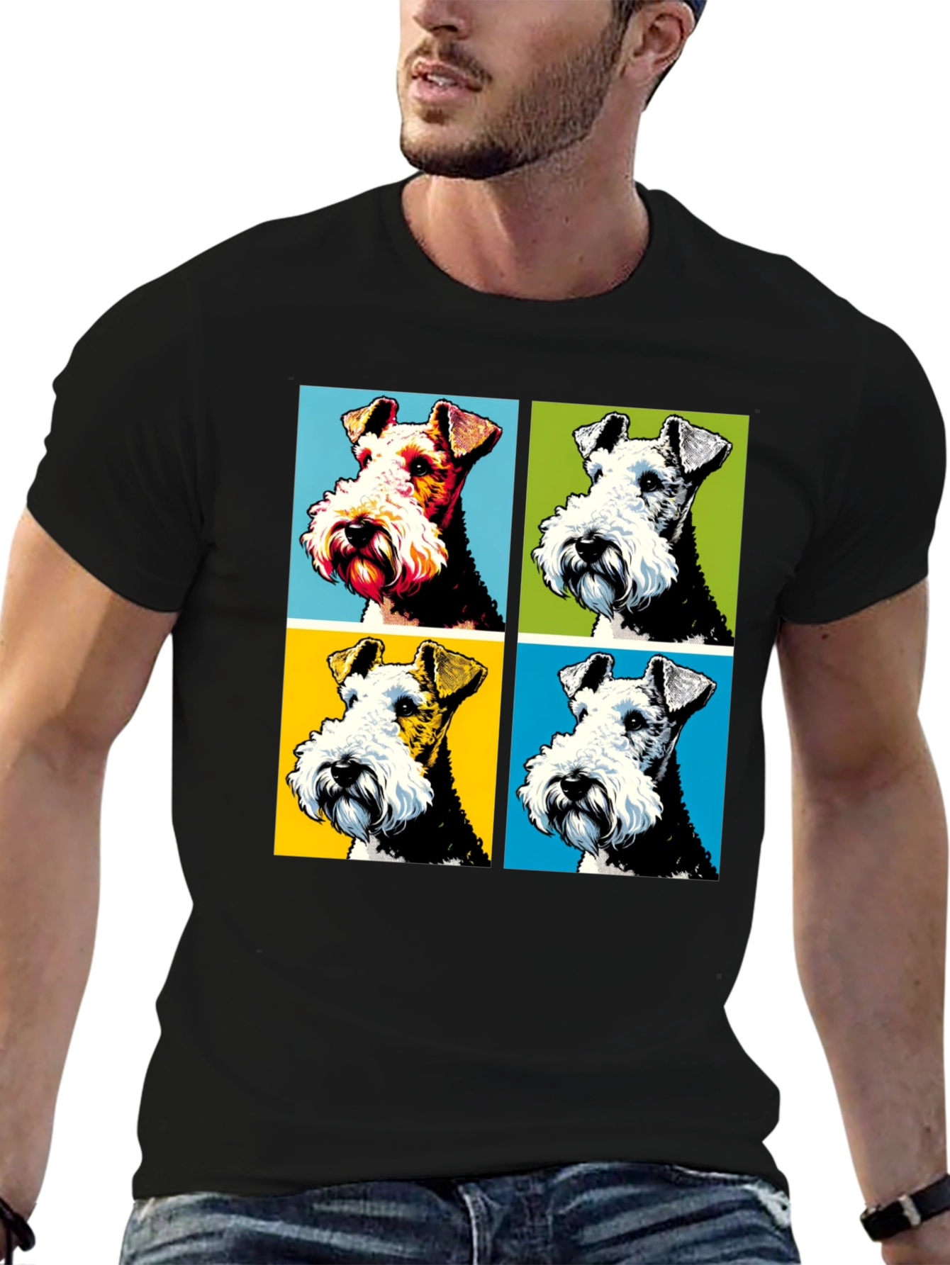 Dog Pop Art Graphic T-Shirt - Stylish Canine Tee