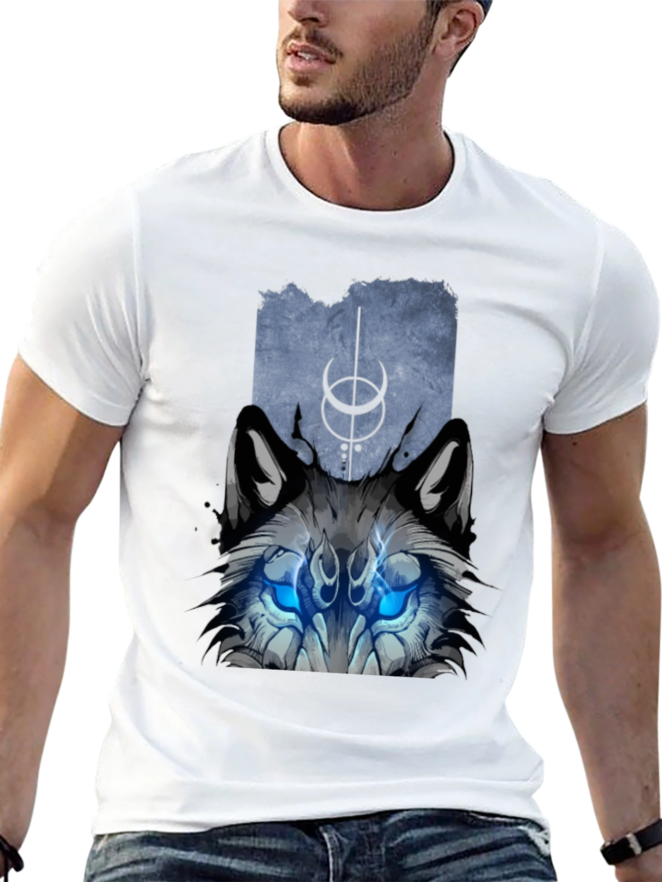 Mystic Wolf Graphic Tee - Black