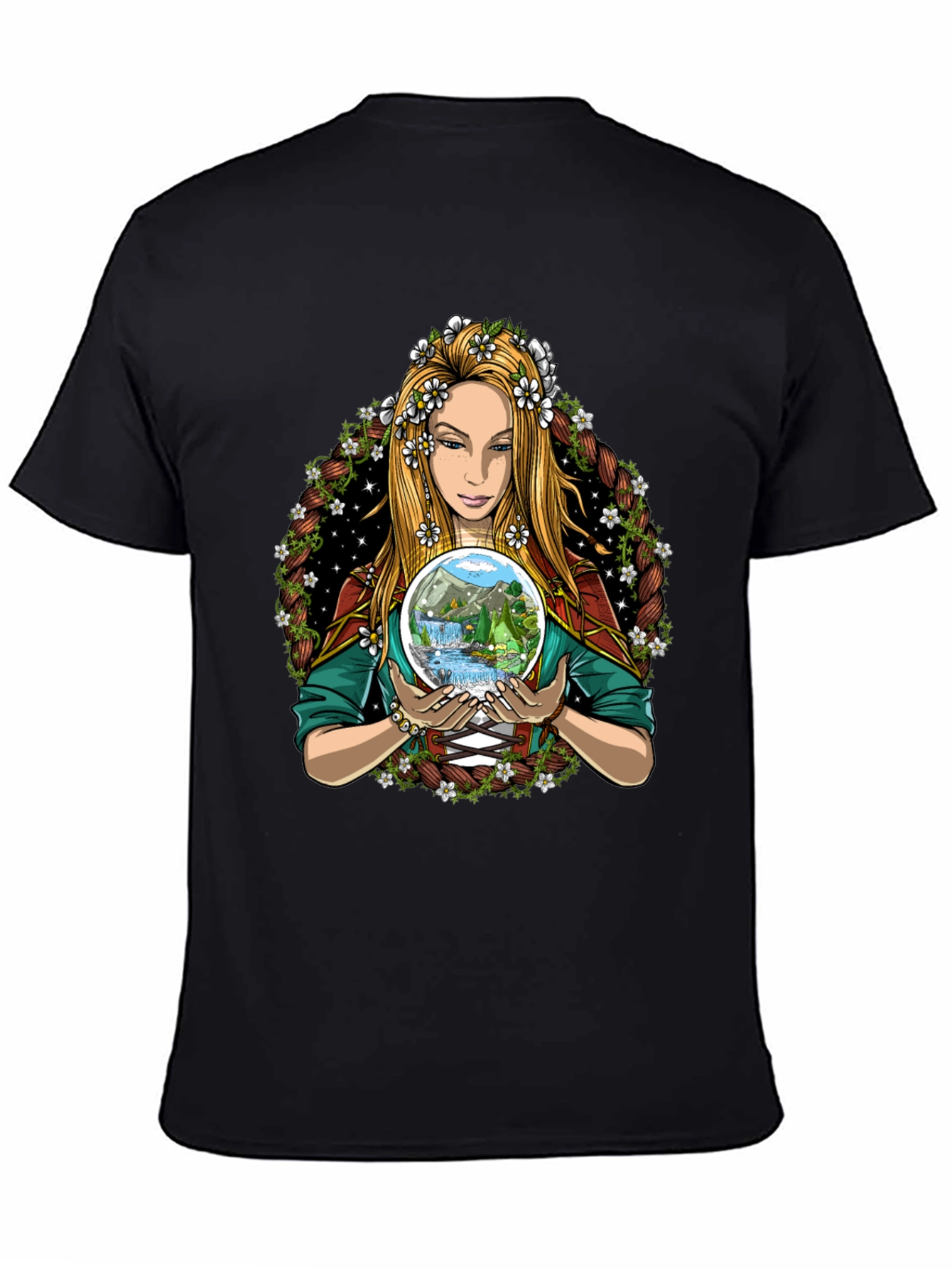 Nature Goddess Graphic Tee - Mystical Earth Lover Shirt