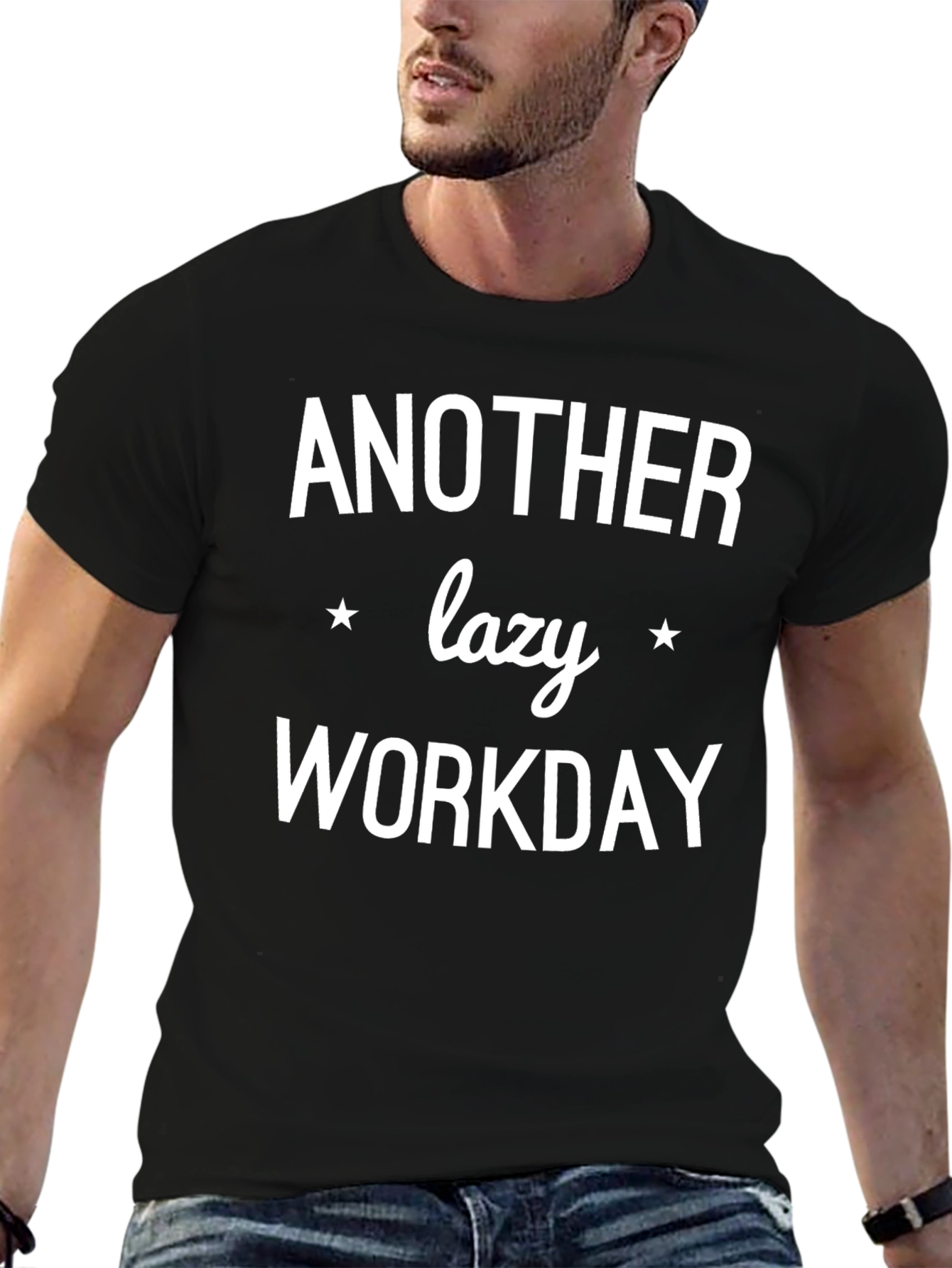 Another Lazy Workday Black Graphic Tee