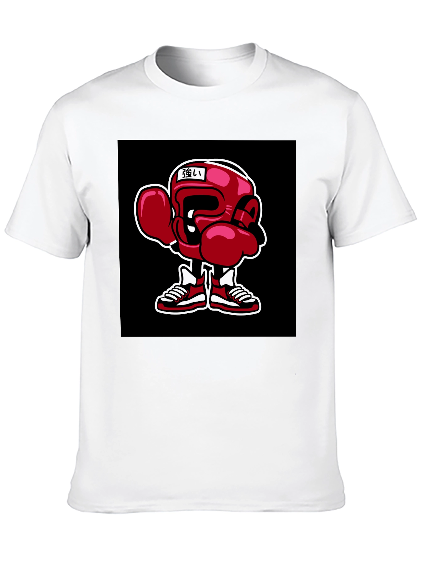 Boxing Cartoon Graphic Black Tee
