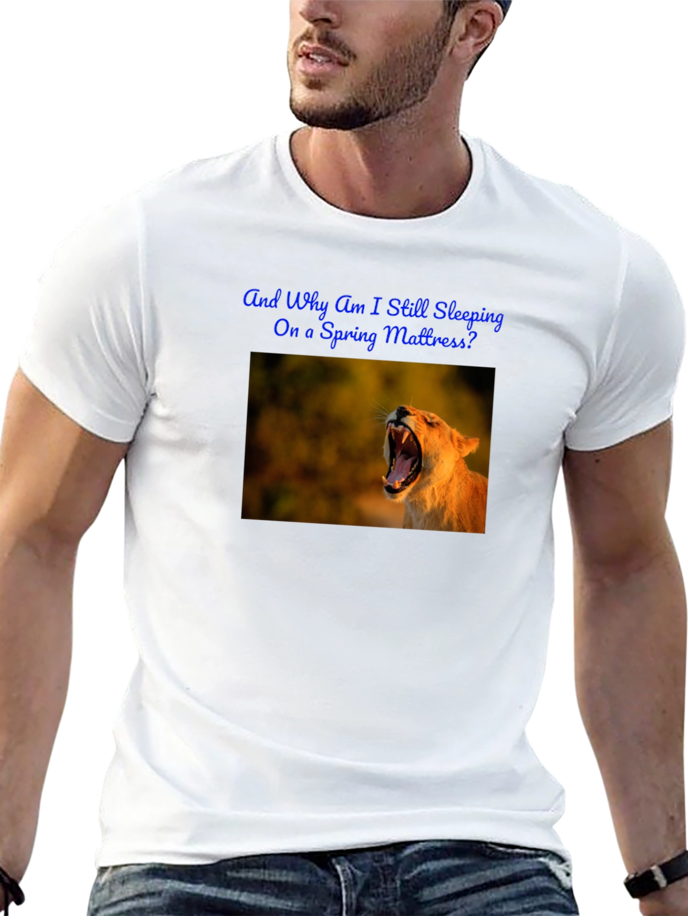 Lion Graphic Tee - Spring Mattress? Humor Shirt