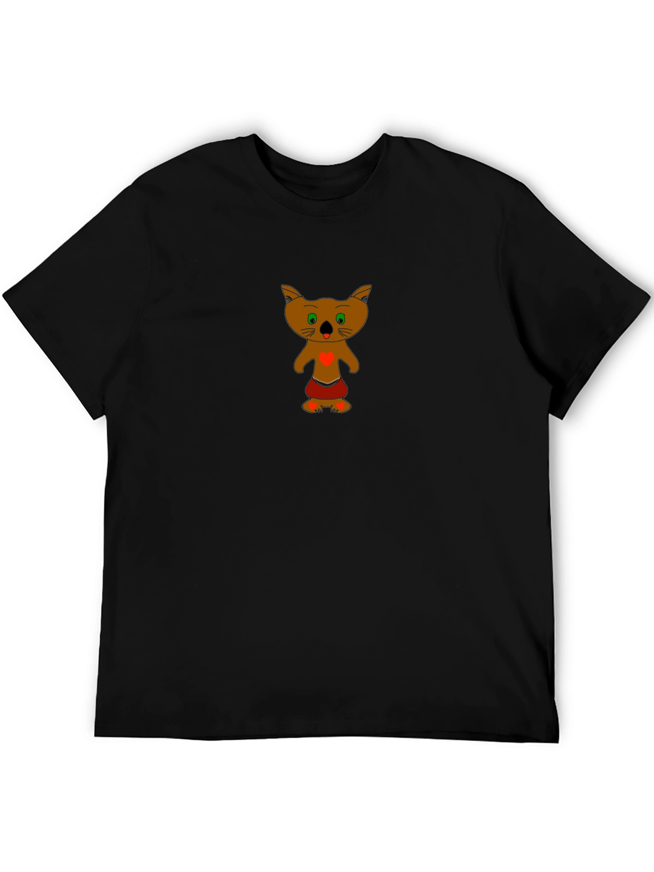 Black T-Shirt with Cartoon Koala Design