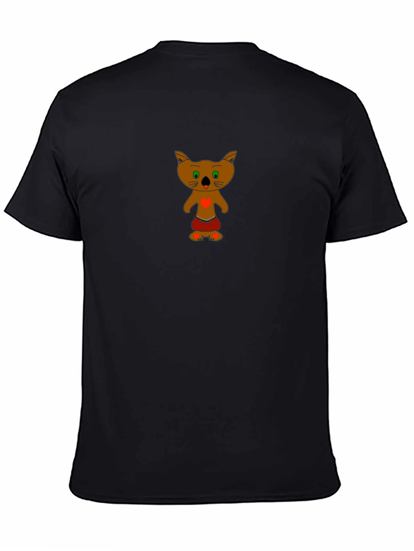 Black T-Shirt with Cartoon Koala Design
