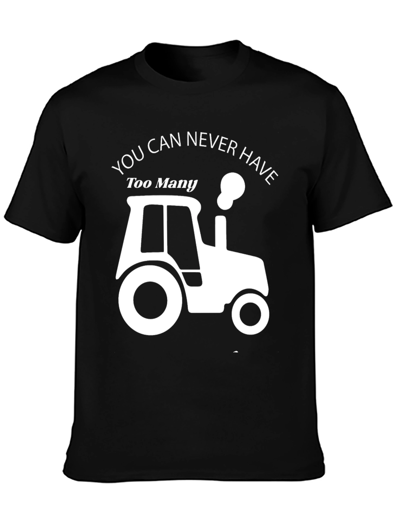 Too Many Tractors Black Graphic Tee