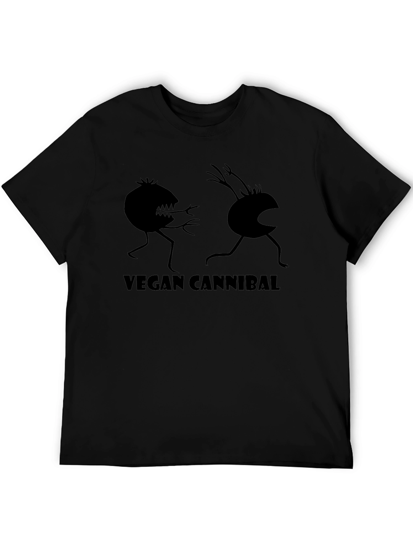 Vegan Cannibal Graphic Tee - Black Cotton