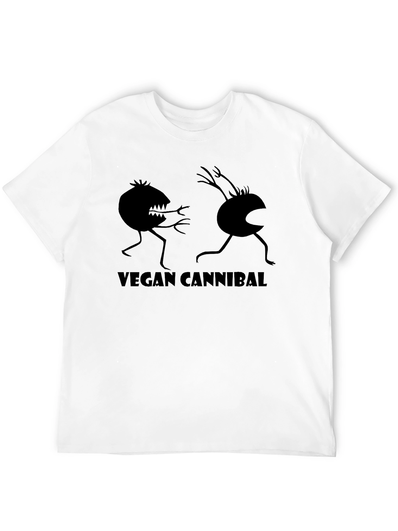 Vegan Cannibal Graphic Tee - Black Cotton