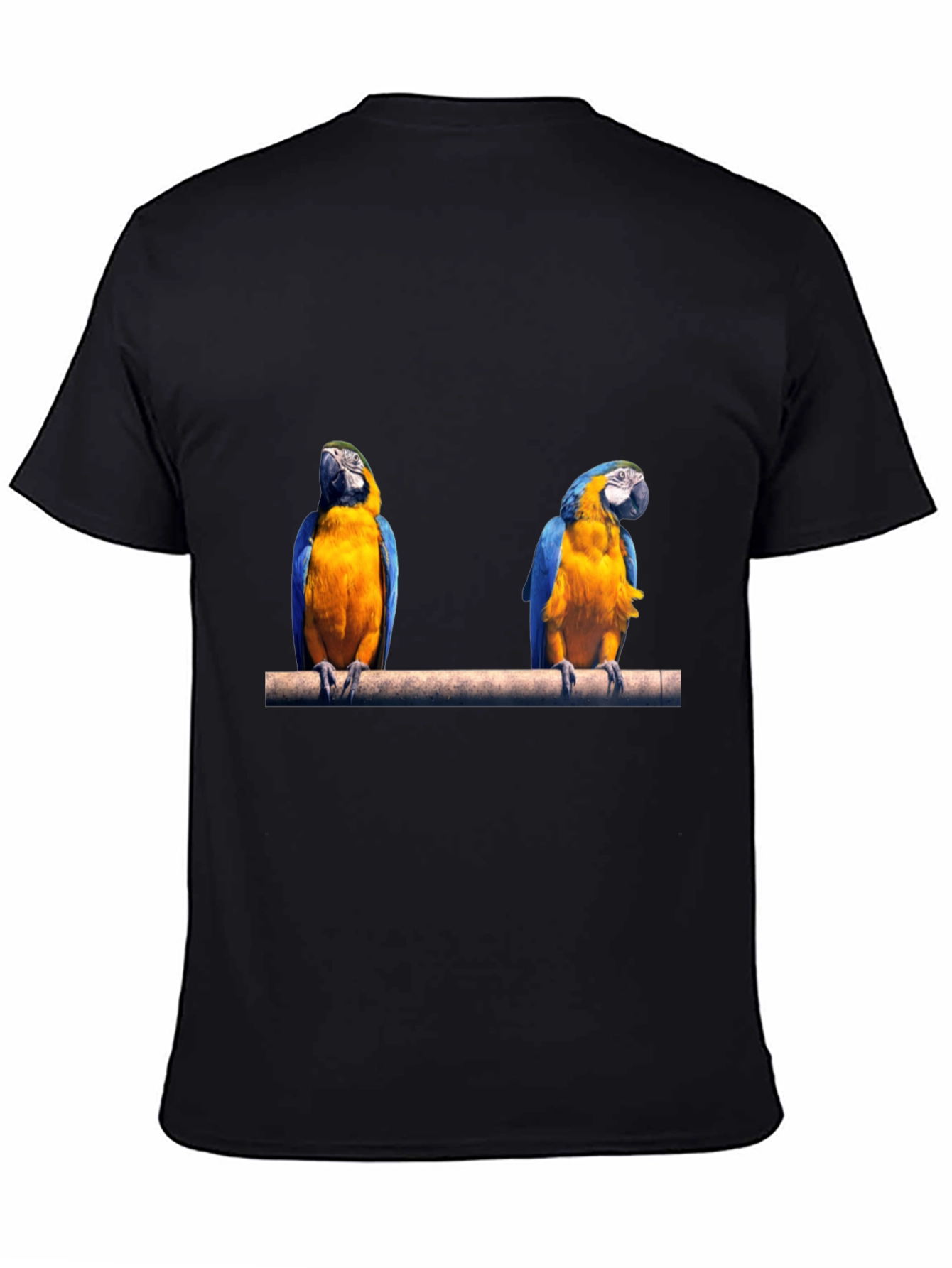 Parrot Print Black T-Shirt