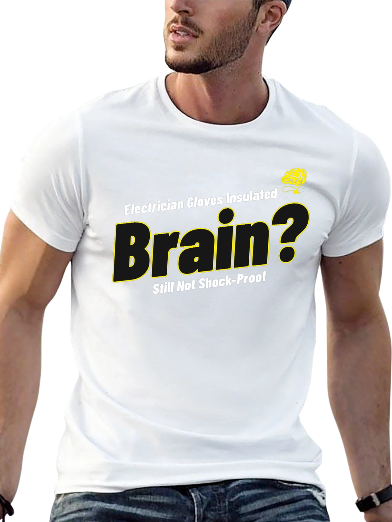 Electrician Brain Humor T-Shirt - Shock-Proof?