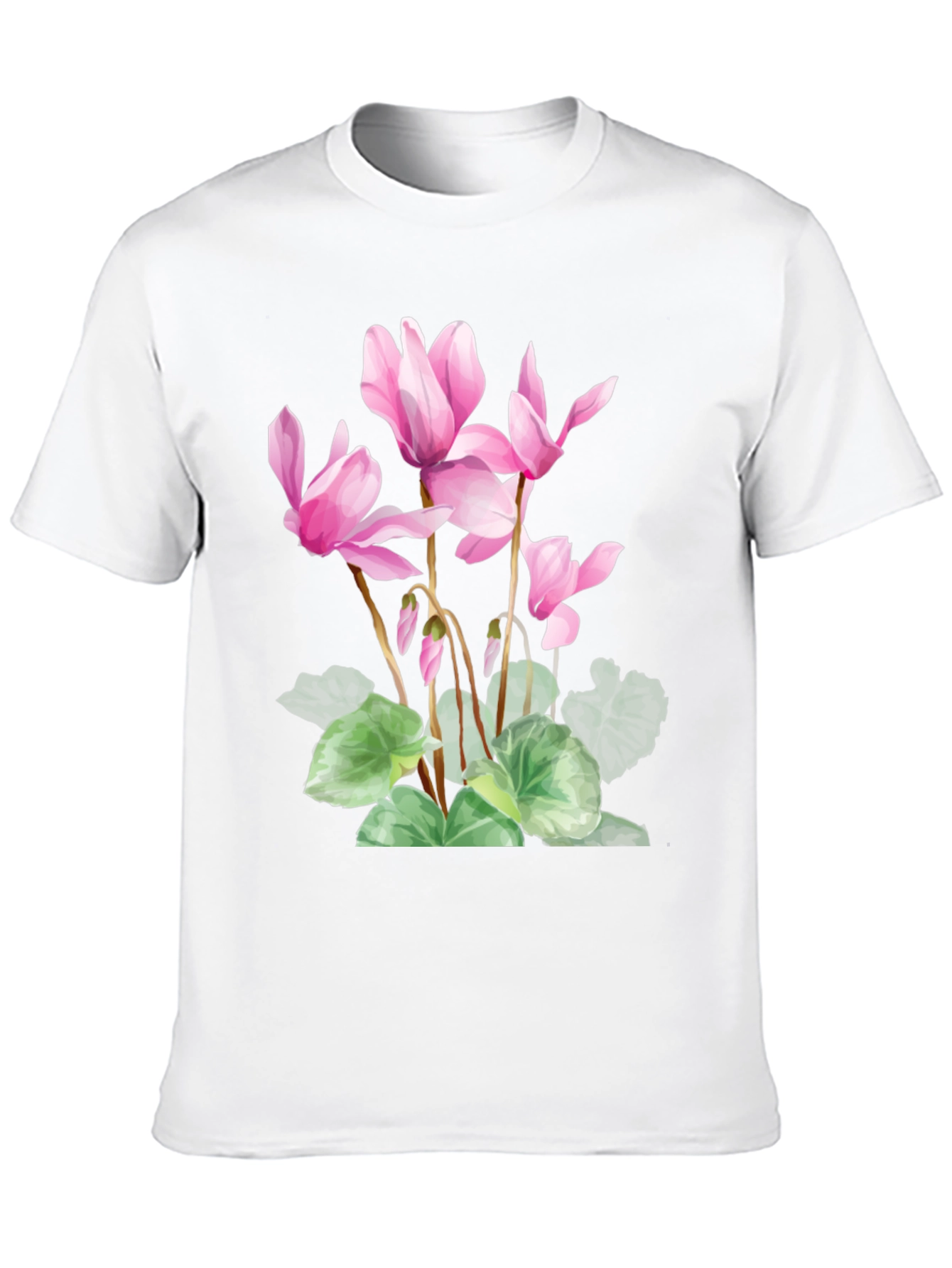Floral Print Black T-Shirt - Stylish Botanical Design