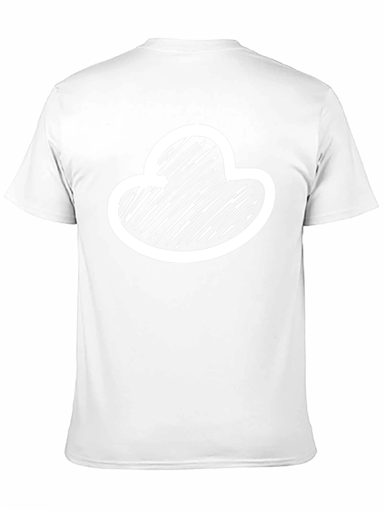 Abstract Cloud Scribble Graphic Tee - Black Cotton Blend