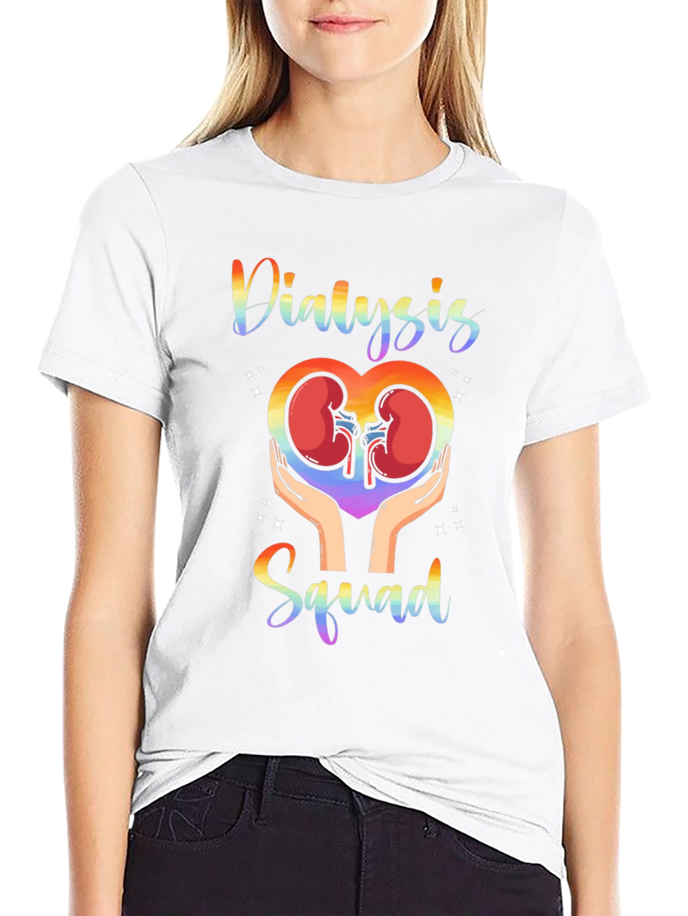 Dialysis Squad Rainbow T-Shirt Kidney Support Tee