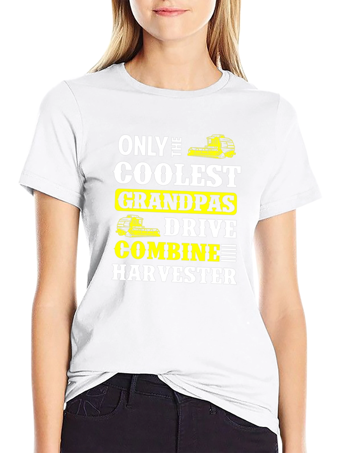 Coolest Grandpas Drive Combine Harvester T-Shirt