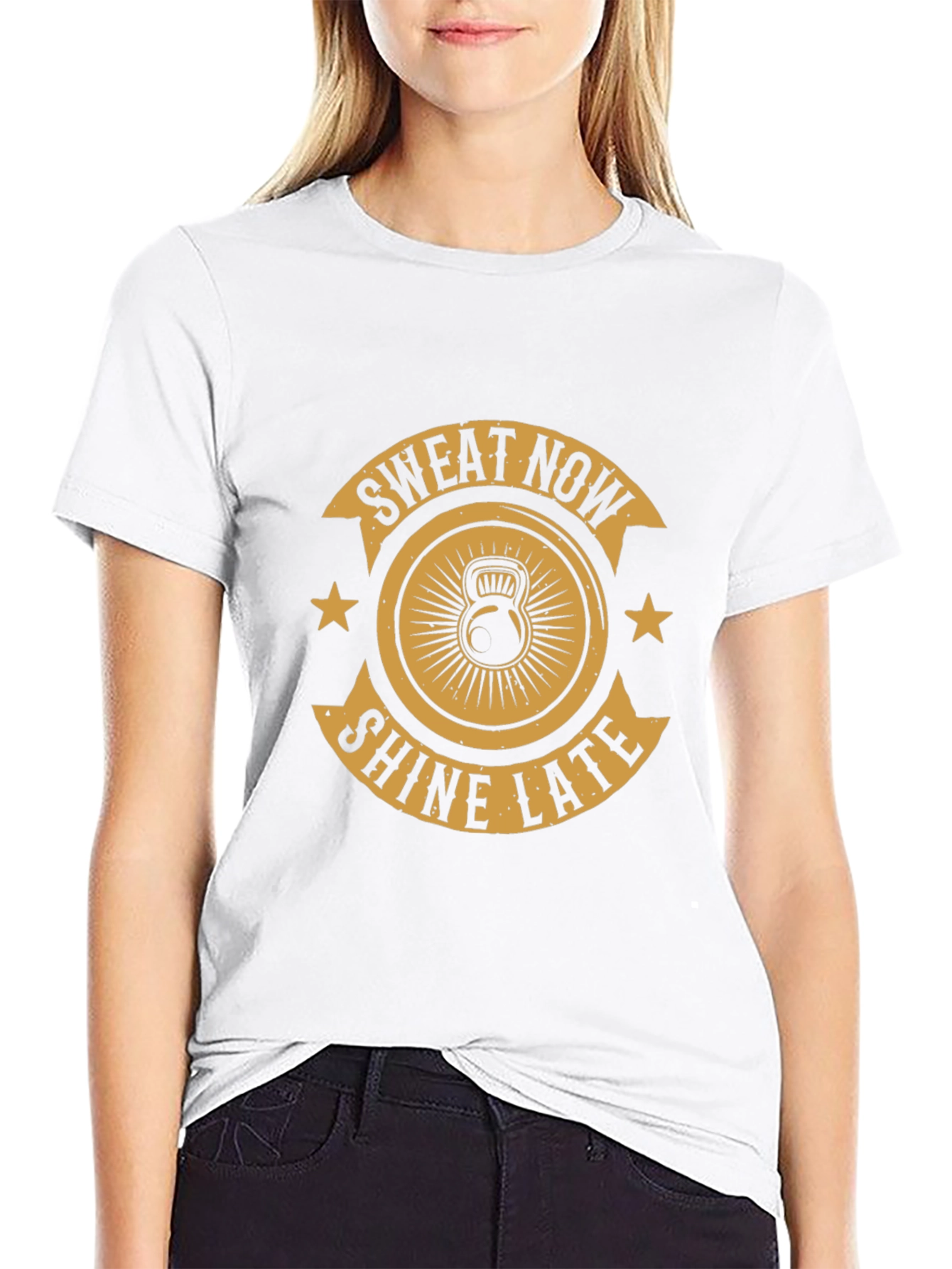 Sweat Now Shine Later Black Graphic Tee