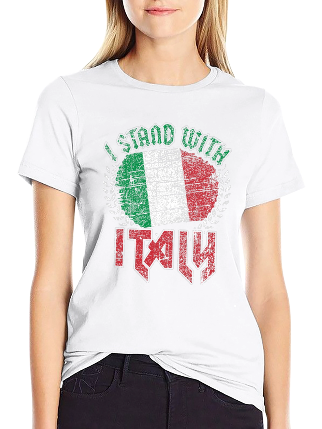 I Stand With Italy Flag Graphic T-Shirt