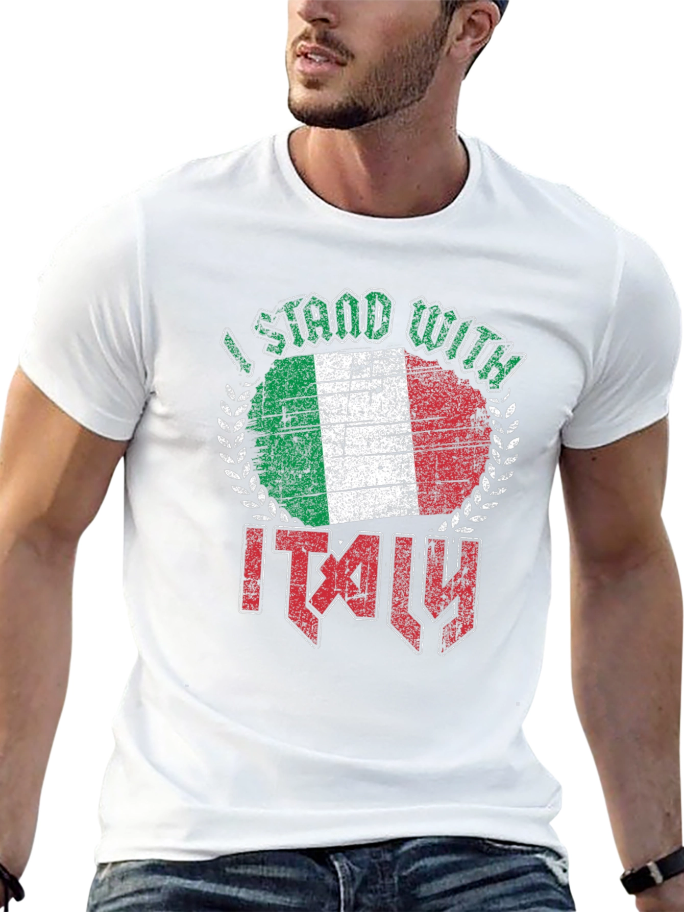 I Stand With Italy Flag Graphic T-Shirt