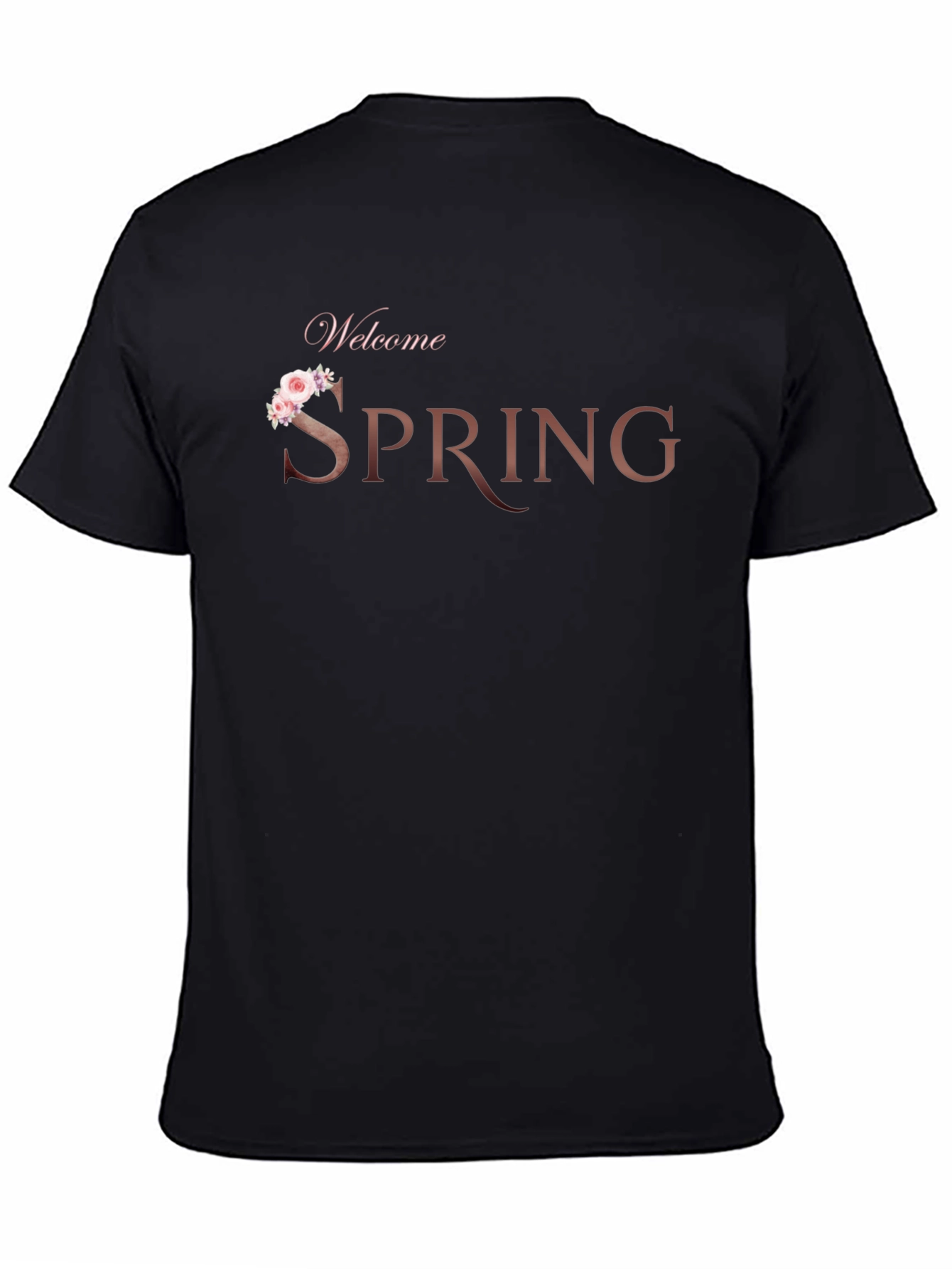 Welcome Spring Black T-Shirt