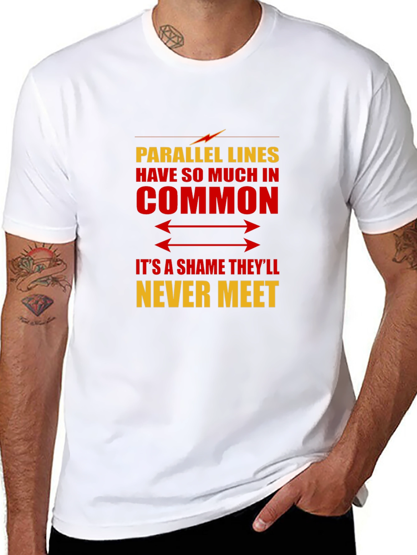 Parallel Lines Humor Graphic T-Shirt