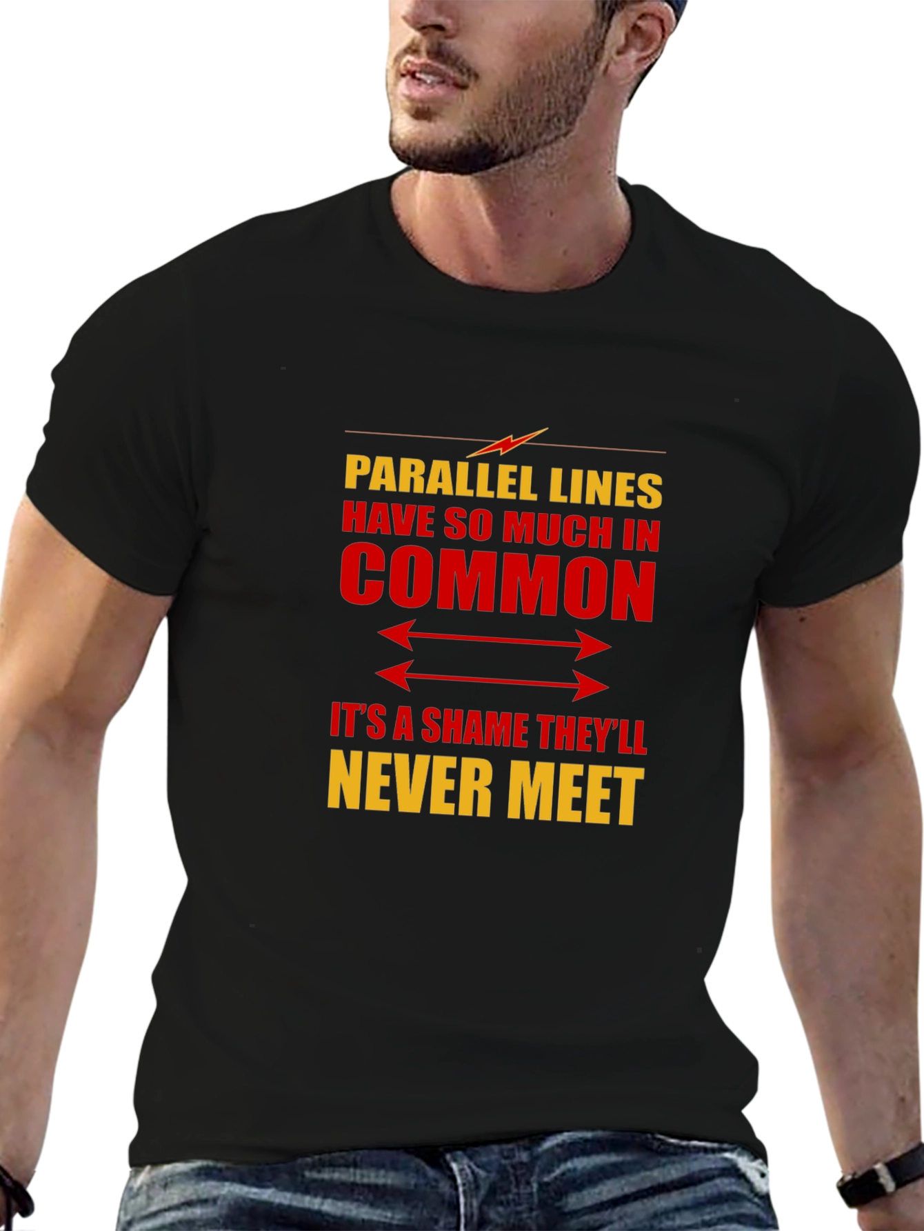 Parallel Lines Humor Graphic T-Shirt