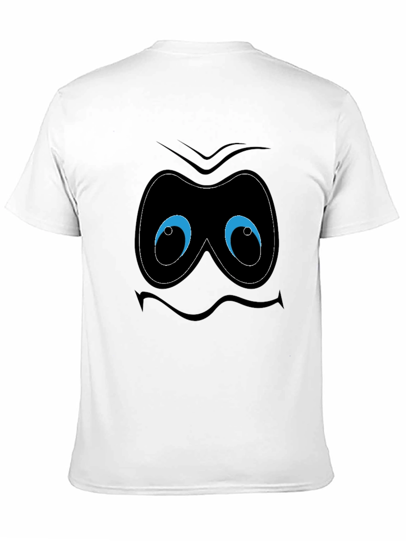 Funny Cartoon Face Black T-Shirt