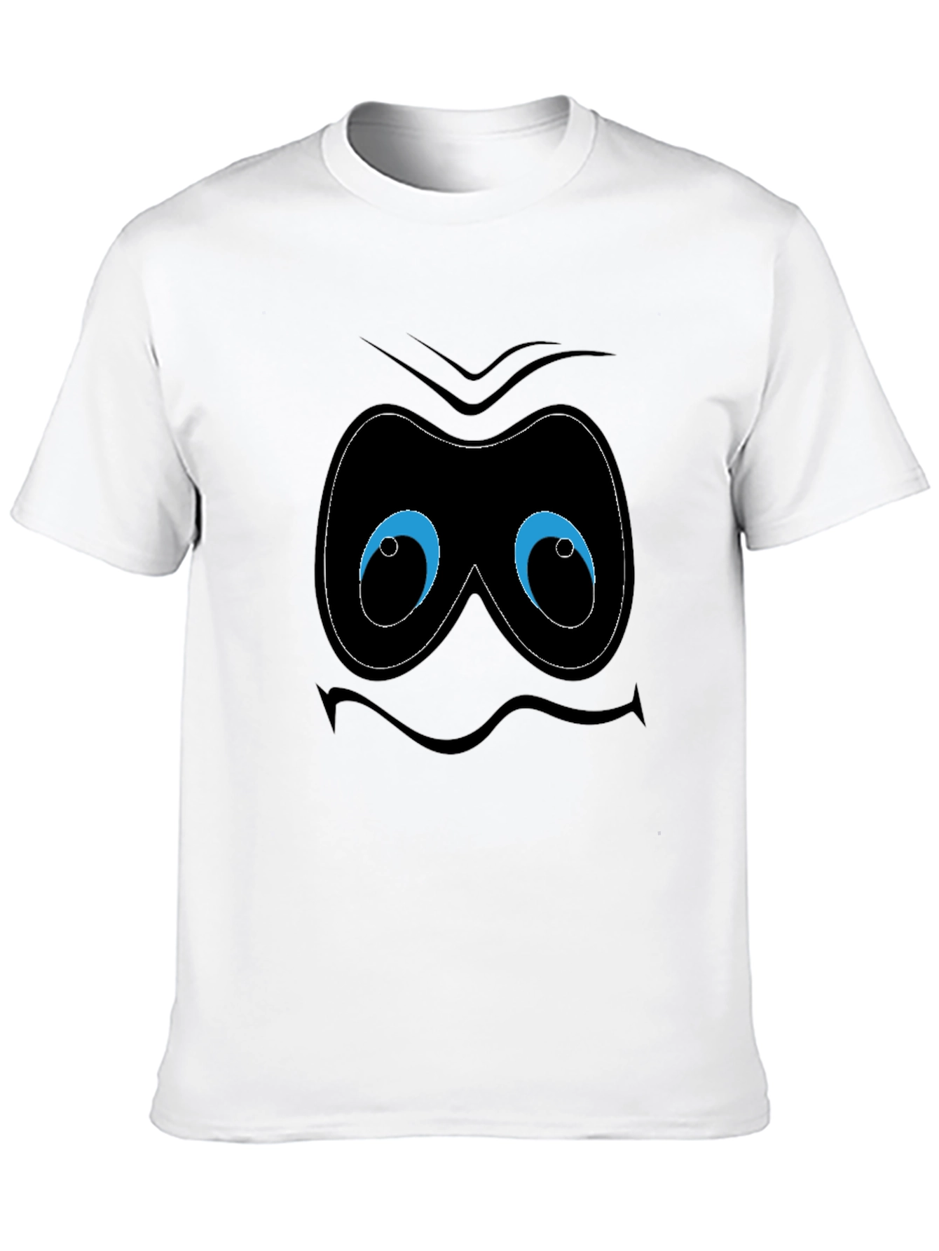 Funny Cartoon Face Black T-Shirt