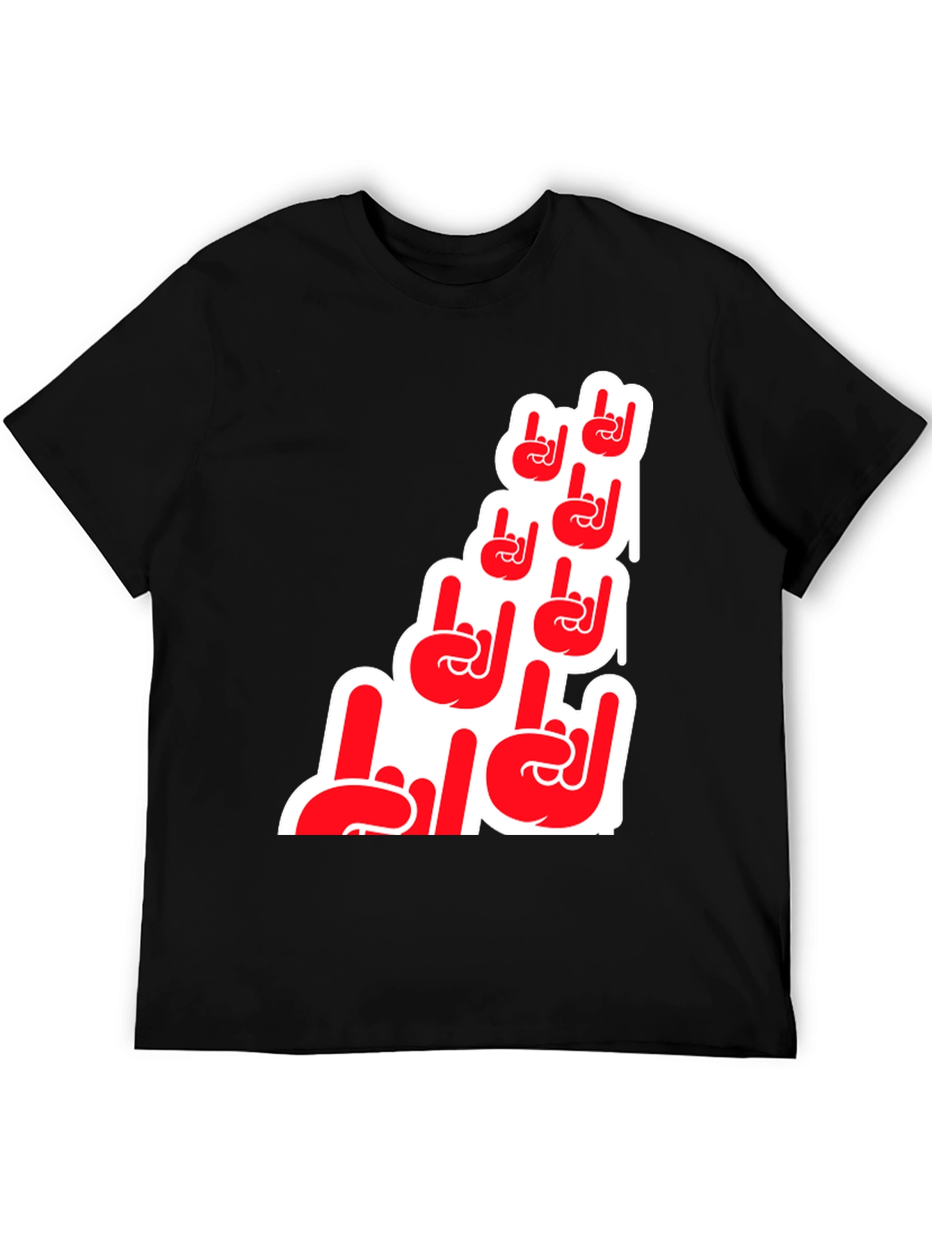 Rock On Hand Graphic T-Shirt - Black
