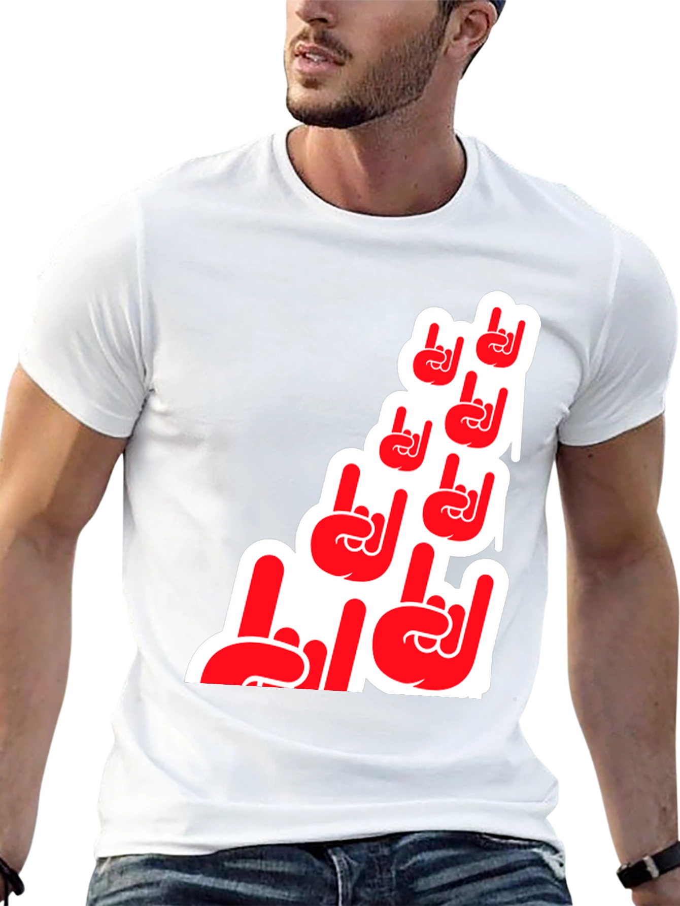 Rock On Hand Graphic T-Shirt - Black