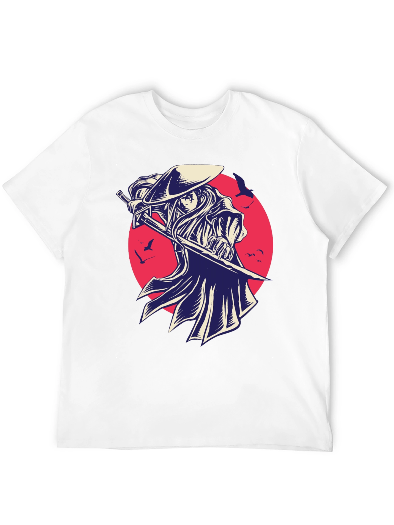 Samurai Graphic Tee - Black Cotton T-Shirt