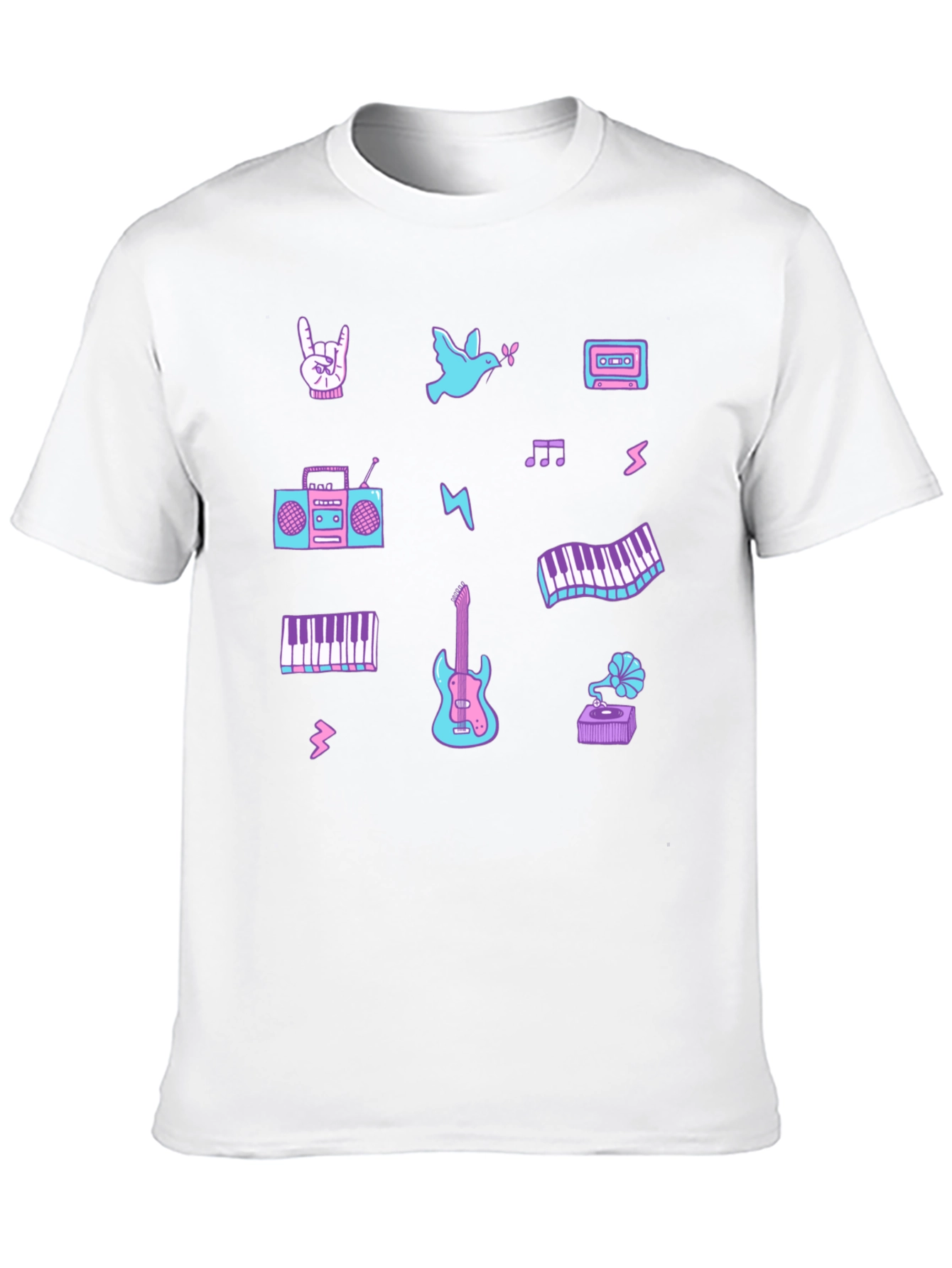 Retro Music Pattern T-Shirt