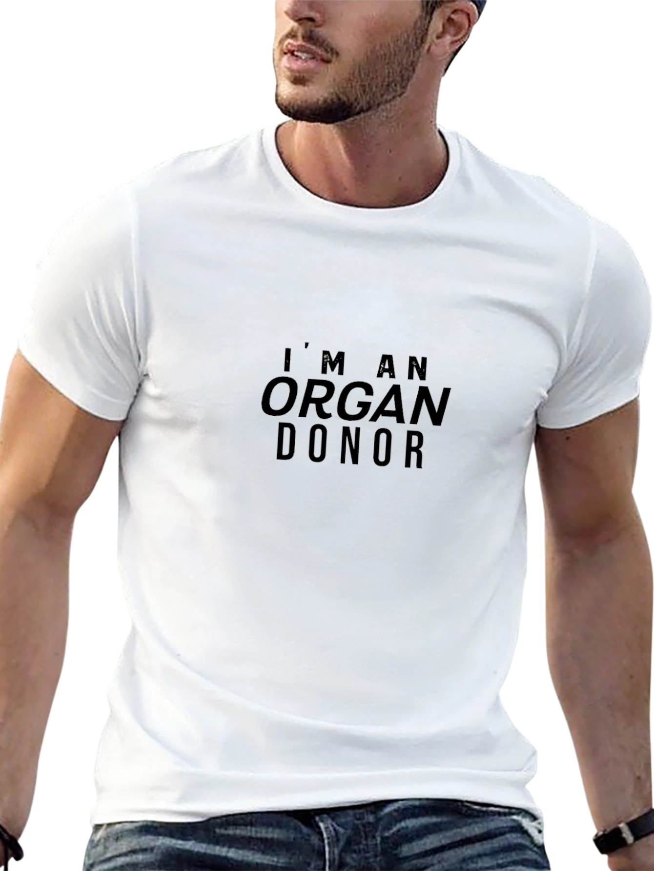 Organ Donor T-Shirt - Black Crew Neck