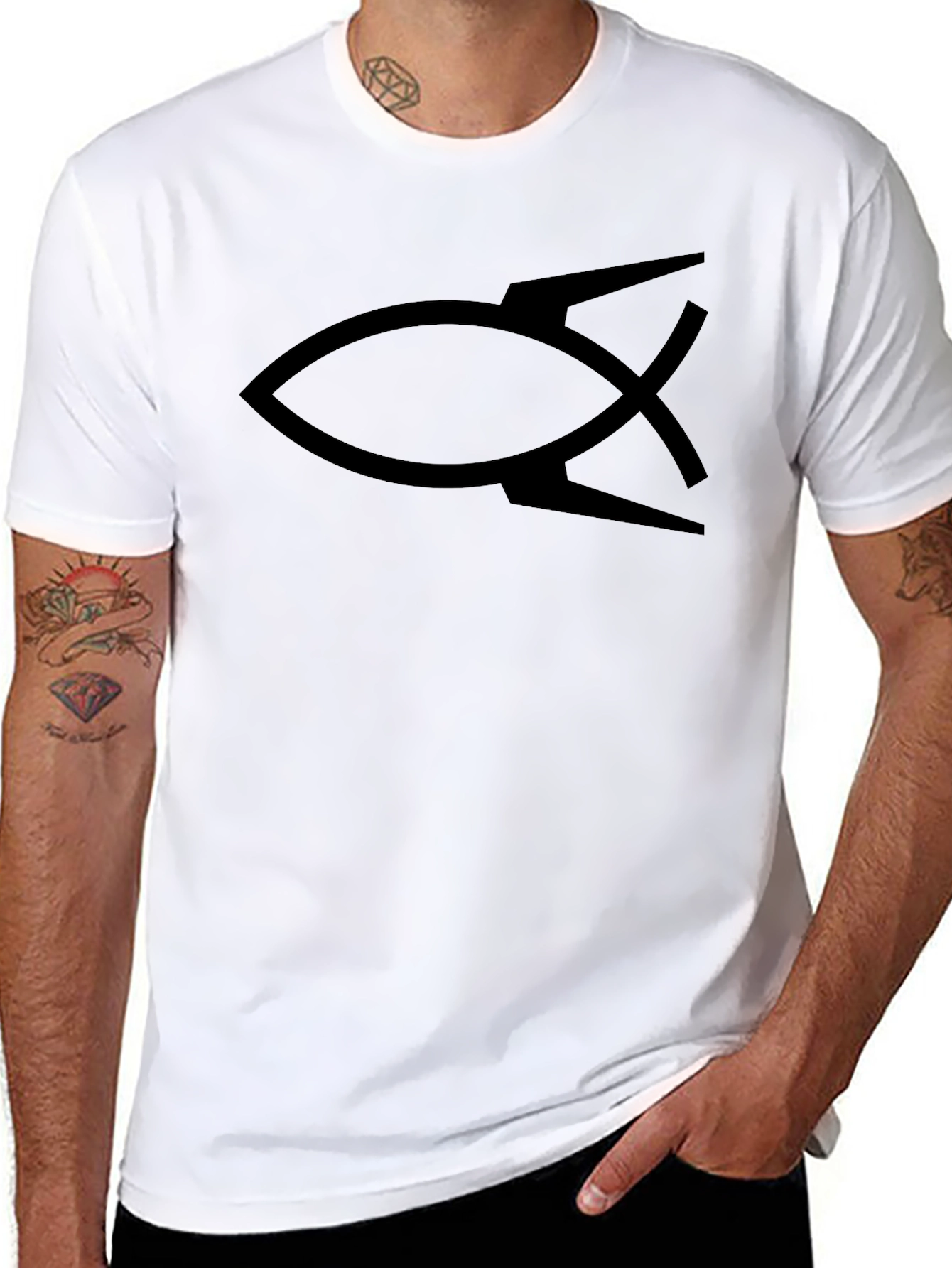 Rocket Fish Graphic Tee - Black Cotton Blend