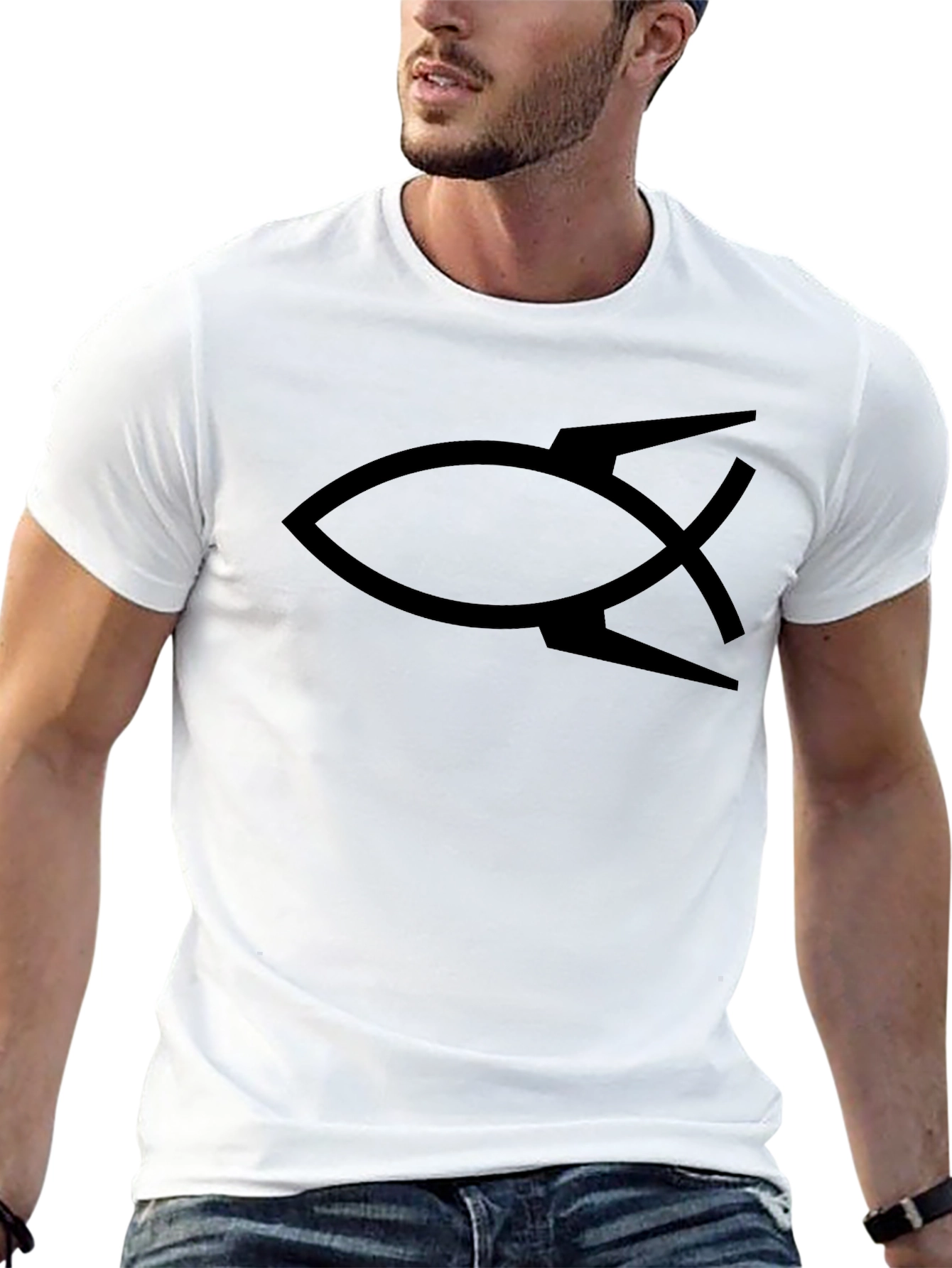 Rocket Fish Graphic Tee - Black Cotton Blend