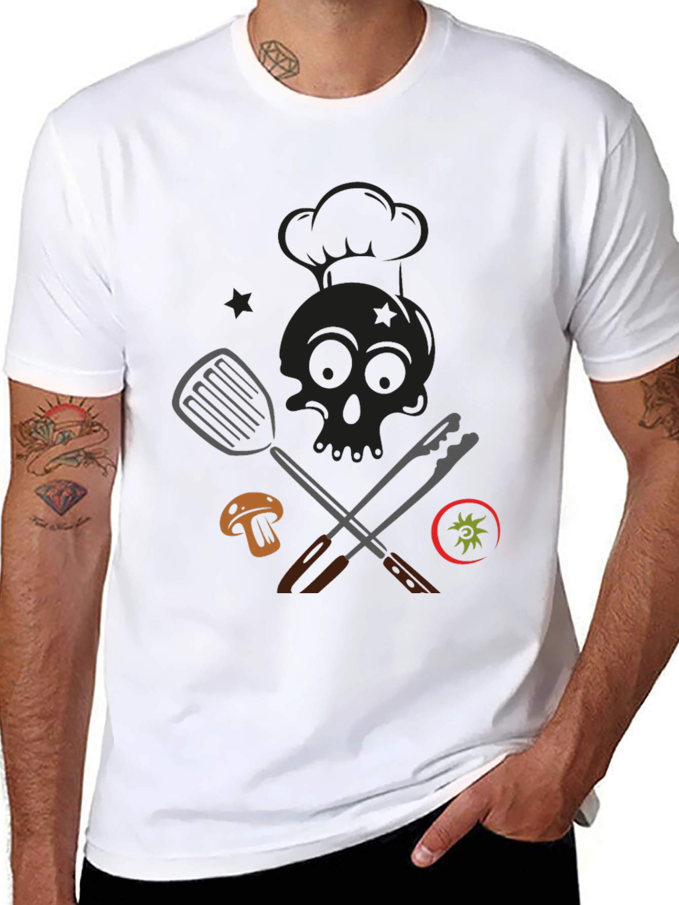Chef Skull Graphic T-Shirt - Culinary Humor
