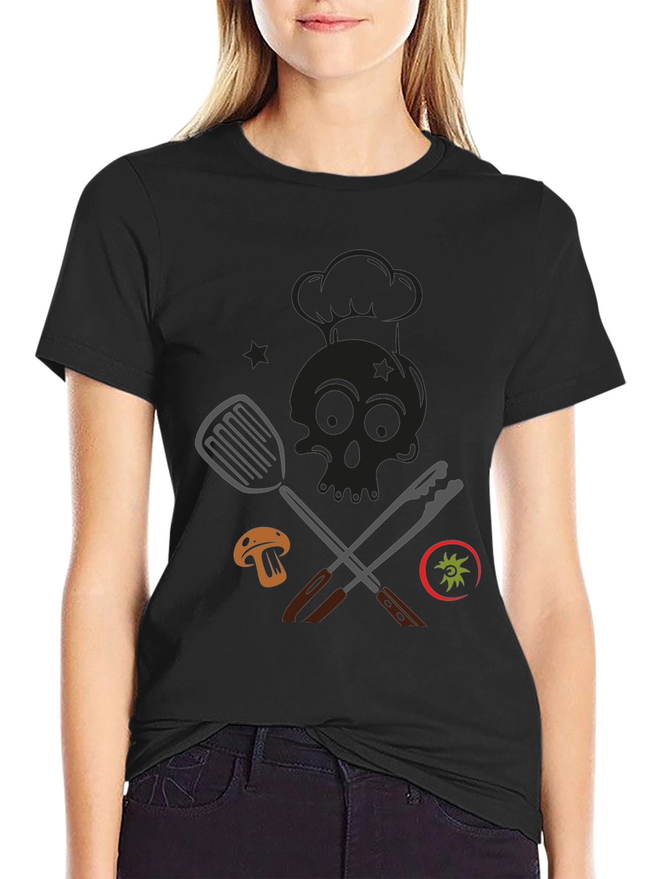 Chef Skull Graphic T-Shirt - Culinary Humor